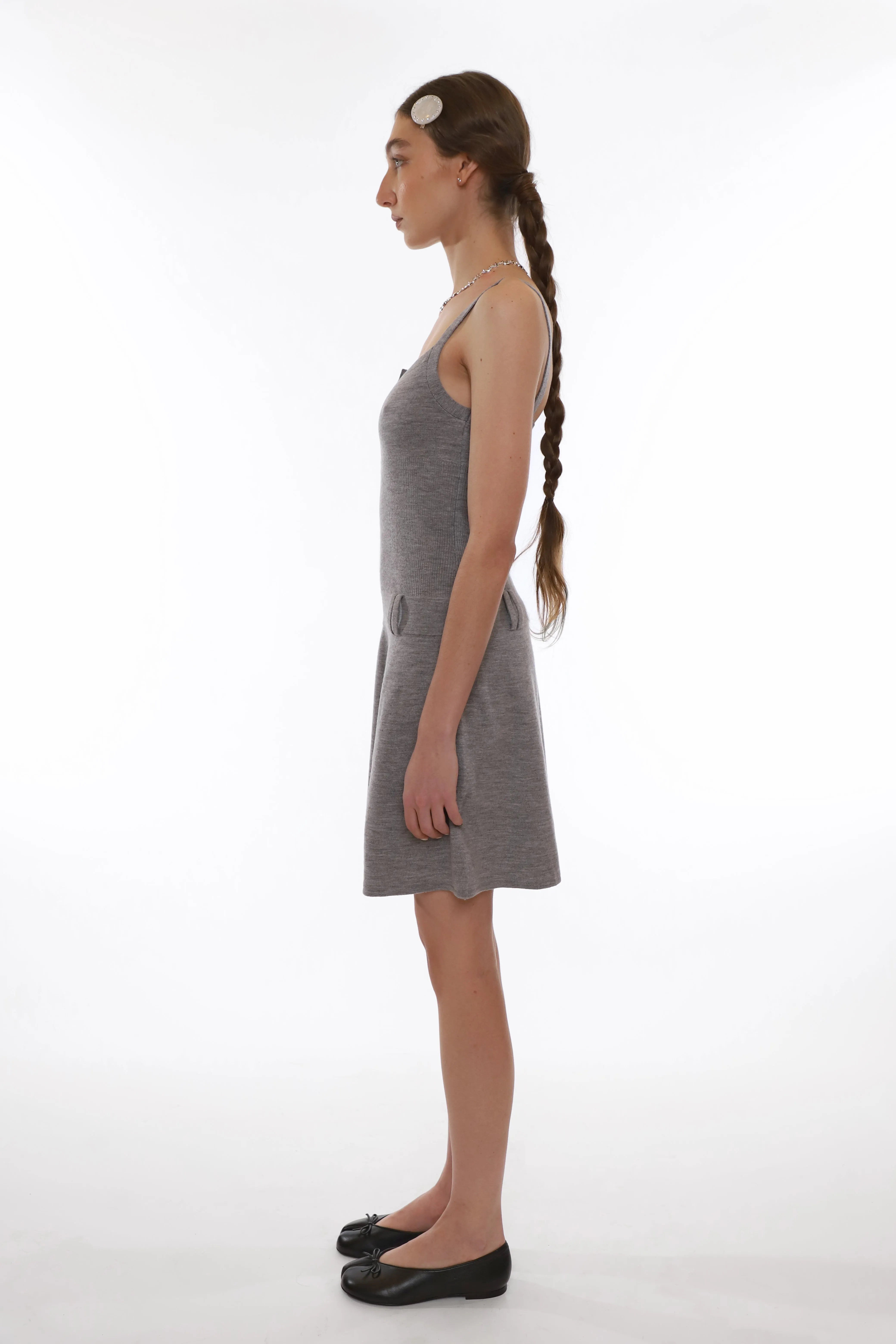GLACE DRESS IN HEATHER GREY sold by Sandy Liang product image thumbnail 4