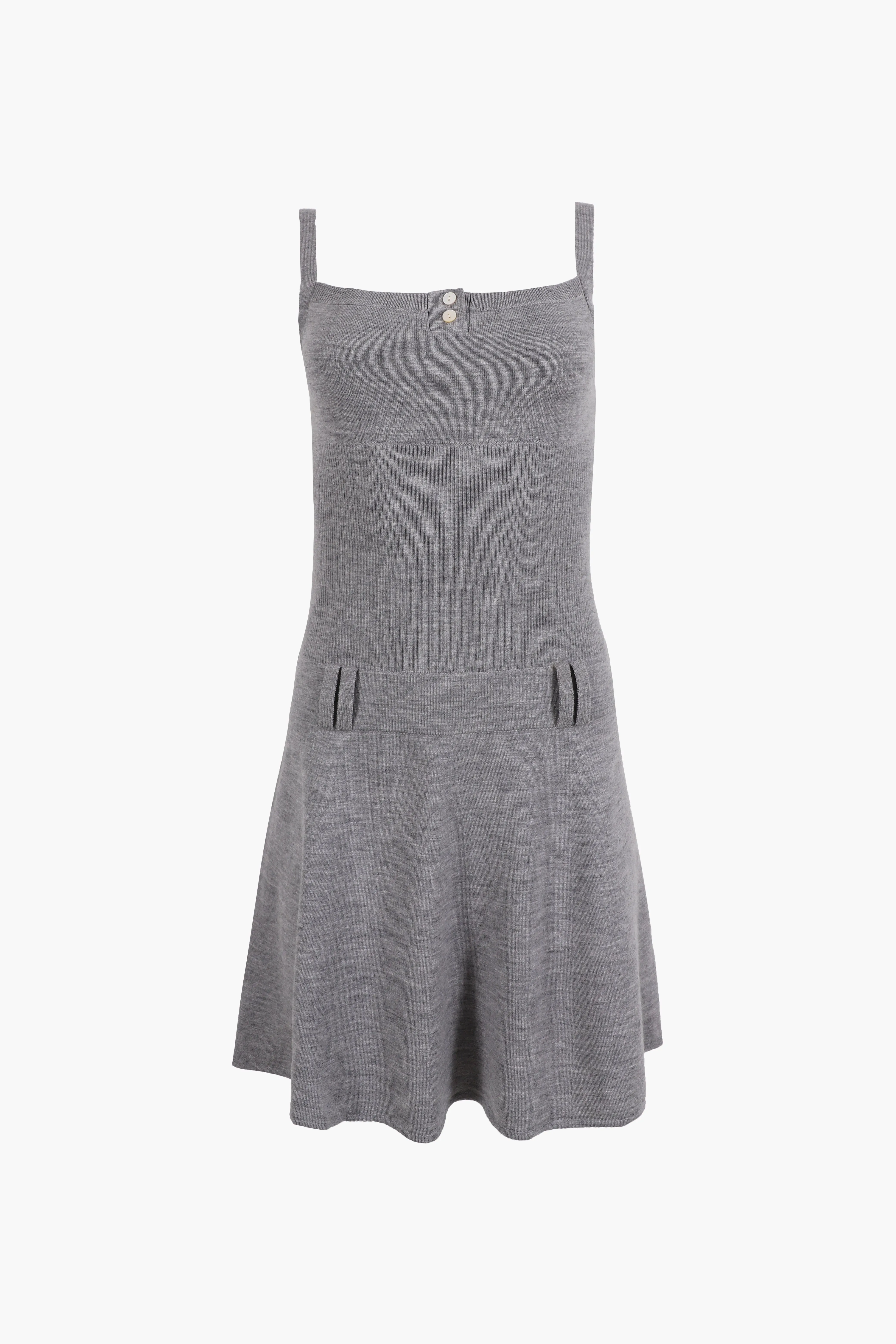 GLACE DRESS IN HEATHER GREY sold by Sandy Liang
