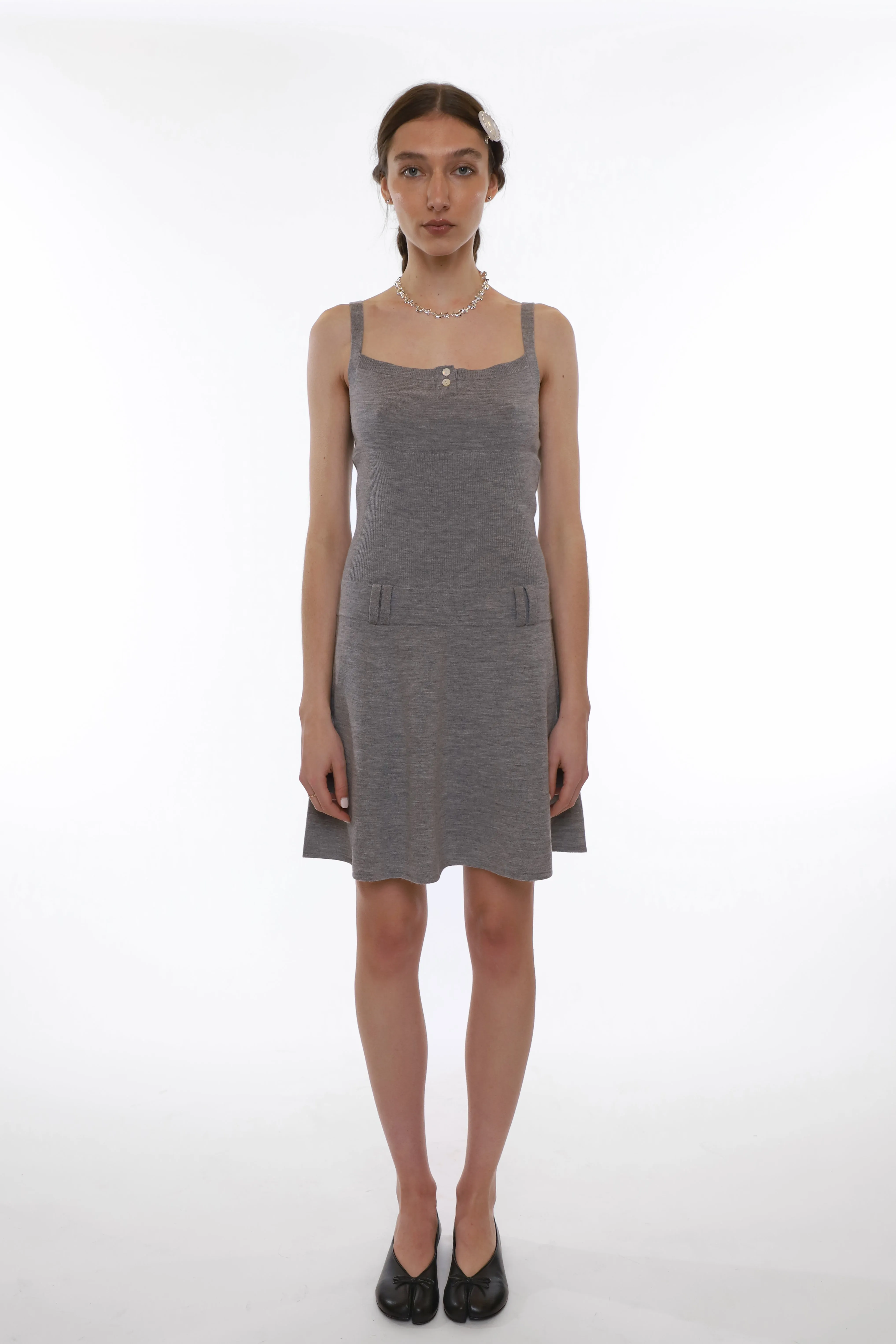 GLACE DRESS IN HEATHER GREY sold by Sandy Liang product image thumbnail 2