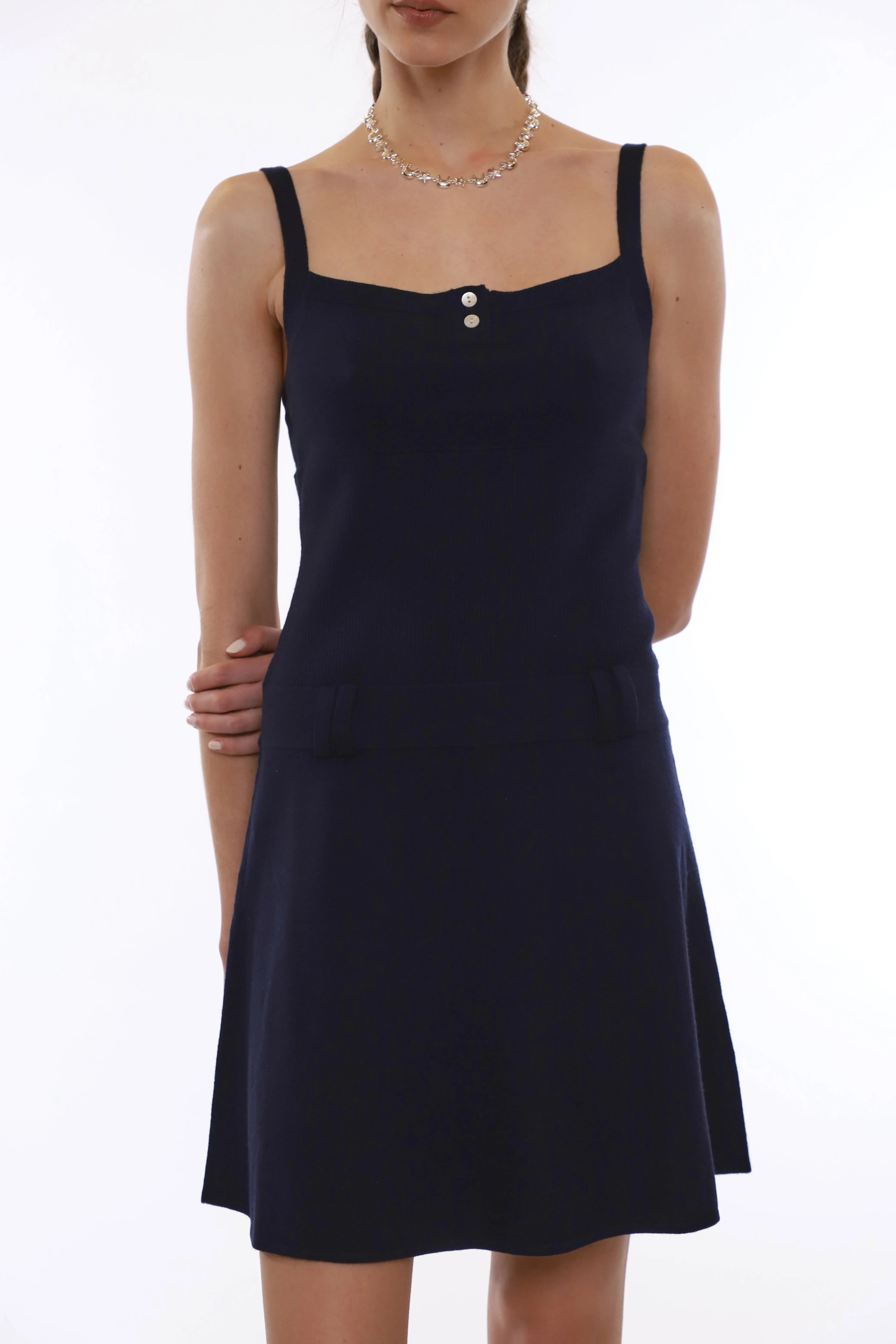 GLACE DRESS IN DARK NAVY sold by Sandy Liang product image thumbnail 5