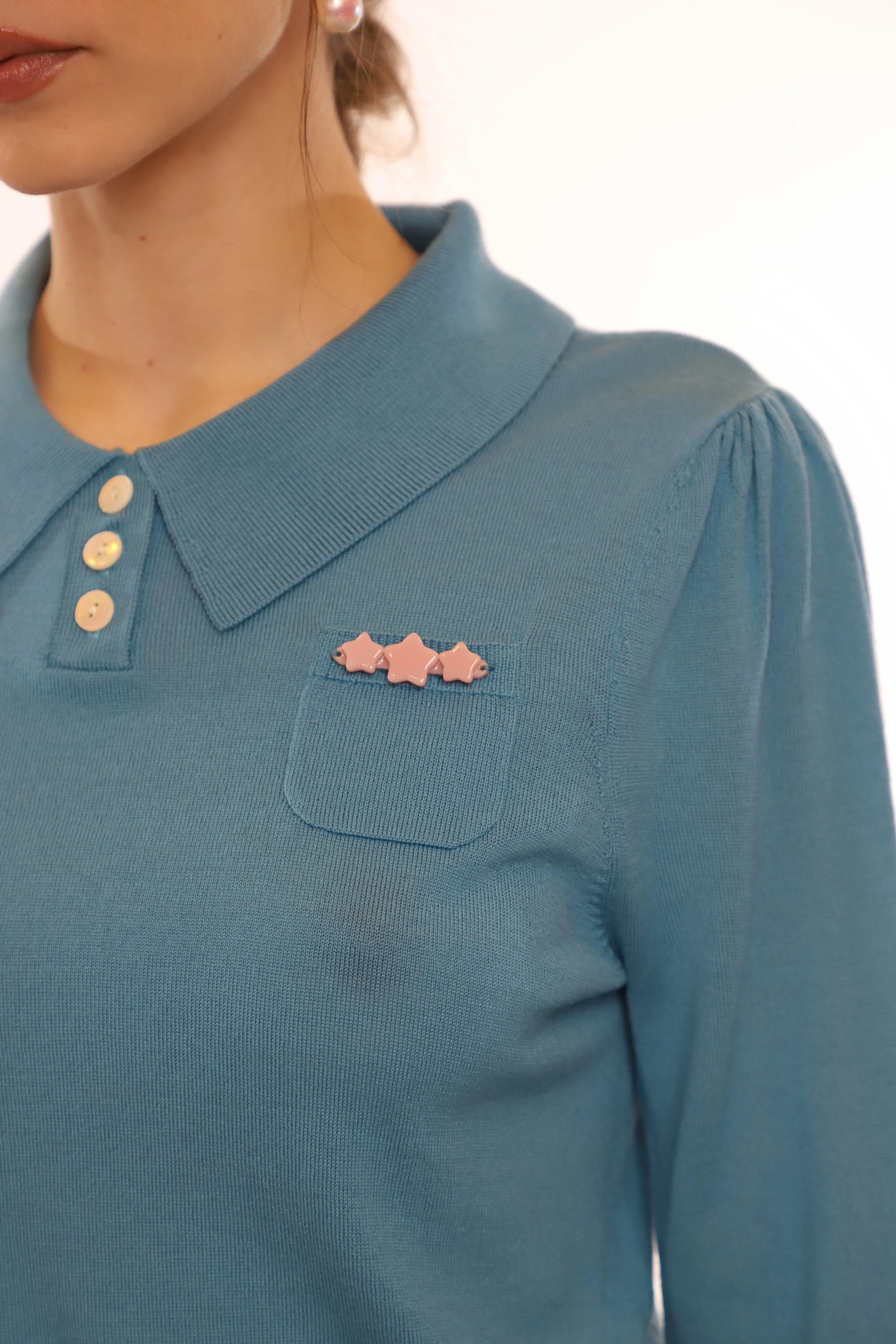 AKIRA SWEATER IN CERULEAN sold by Sandy Liang product image thumbnail 4