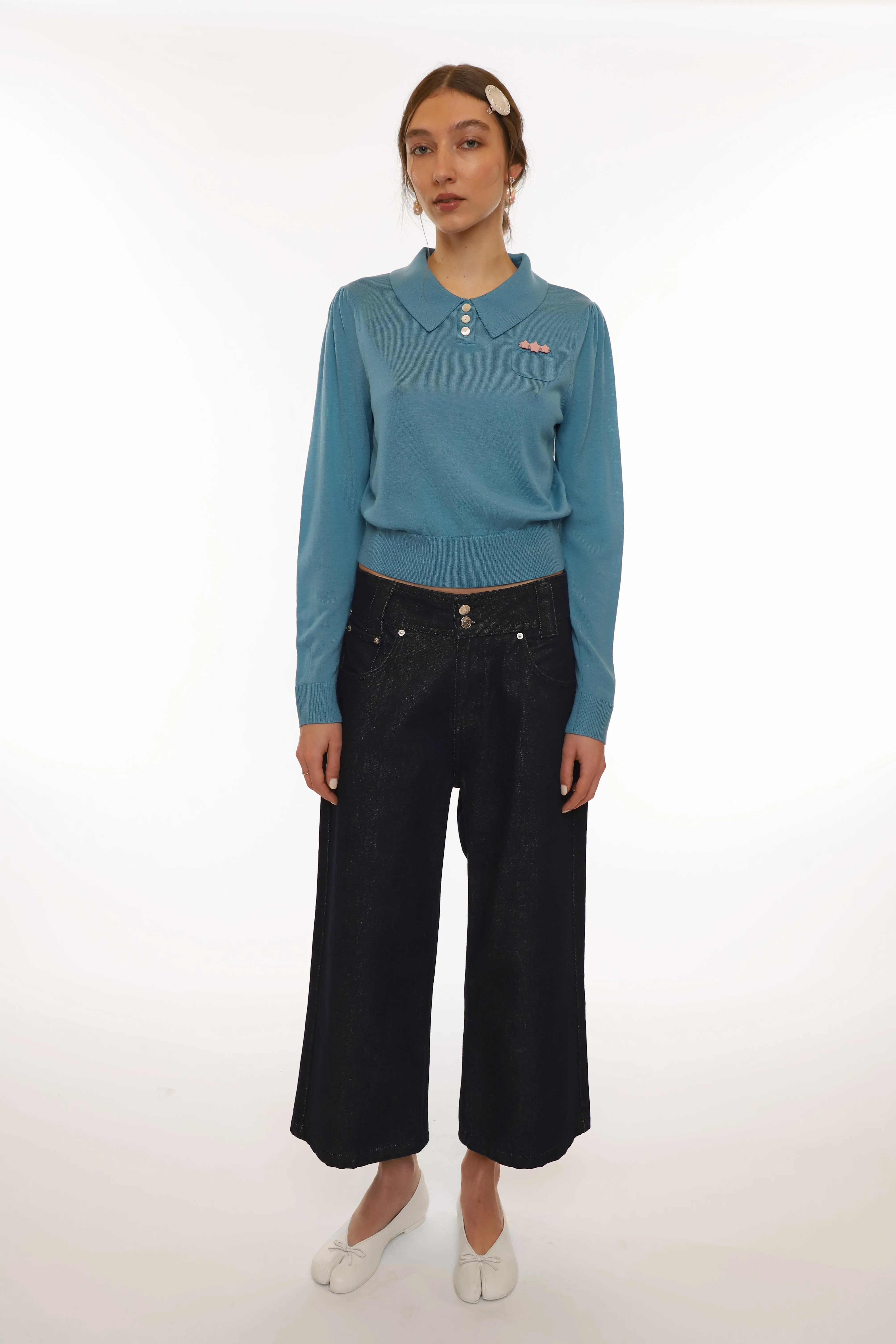 AKIRA SWEATER IN CERULEAN sold by Sandy Liang product image thumbnail 2