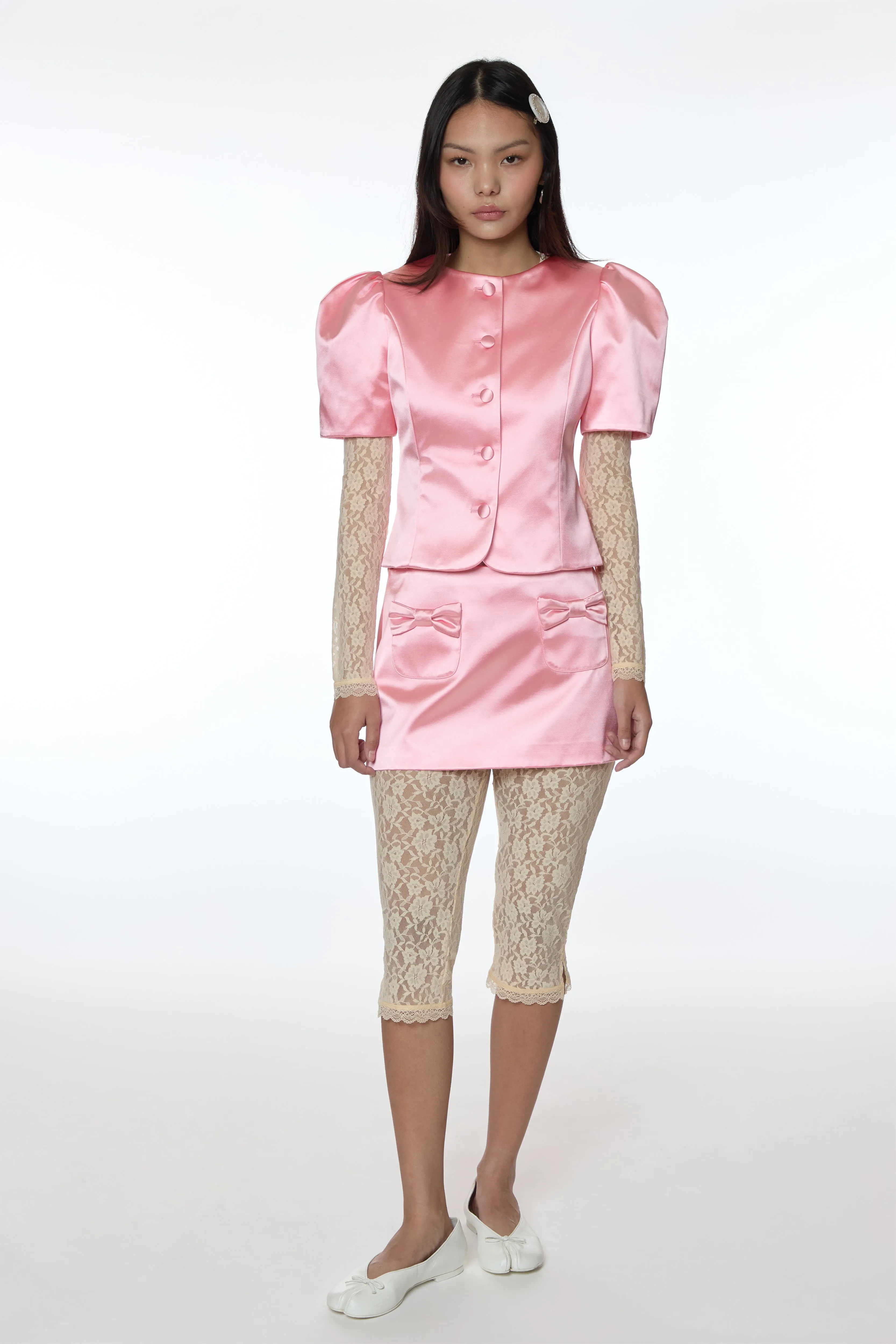 BONNY JACKET IN PINK SATIN sold by Sandy Liang product image thumbnail 2