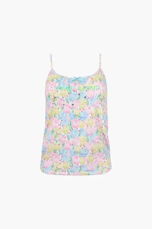 DASHI TANK IN TULIP made by Sandy Liang