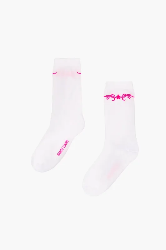 TATTOO SOCK IN WHITE made by Sandy Liang