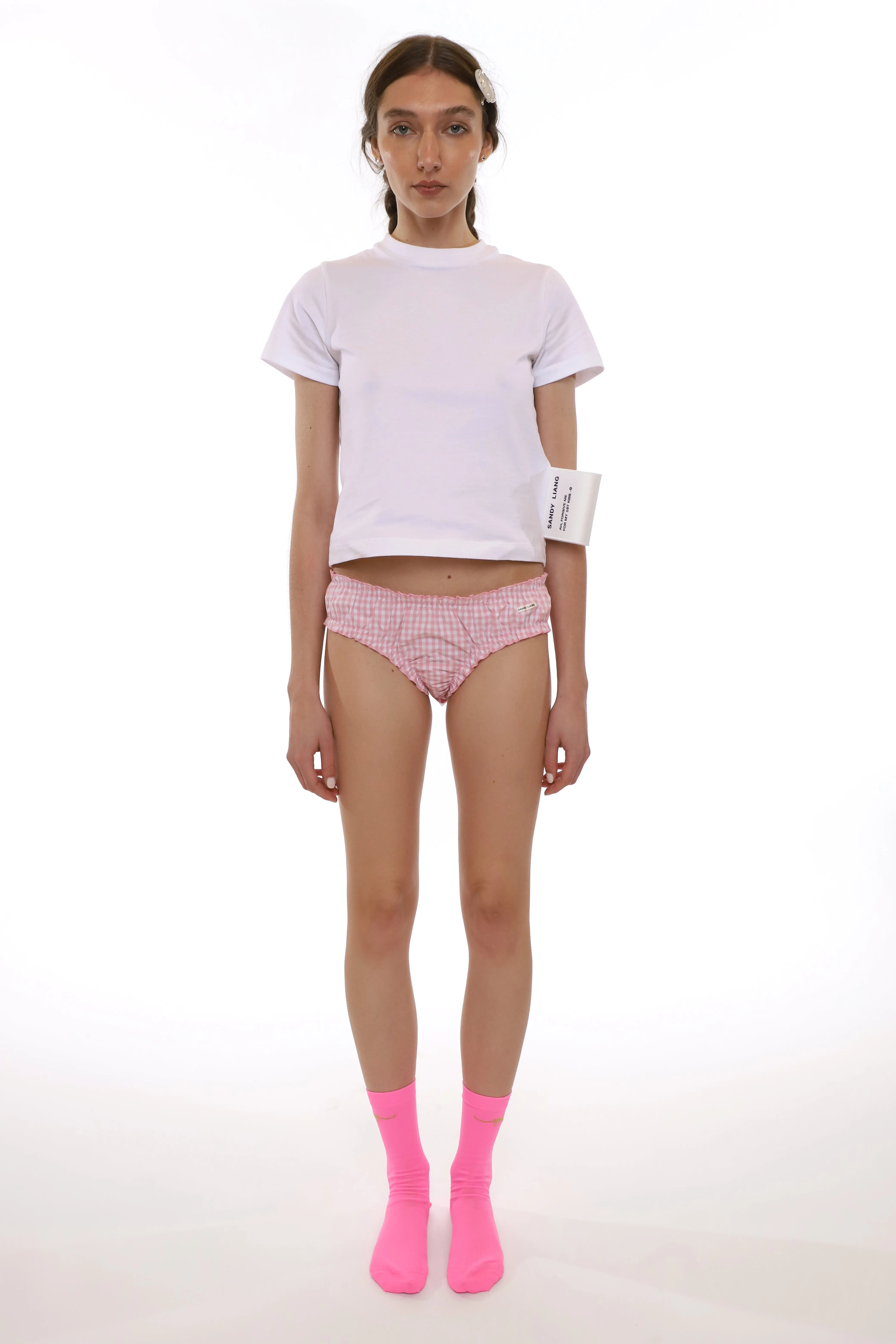 TATTOO SOCK IN NEON PINK sold by Sandy Liang product image thumbnail 2