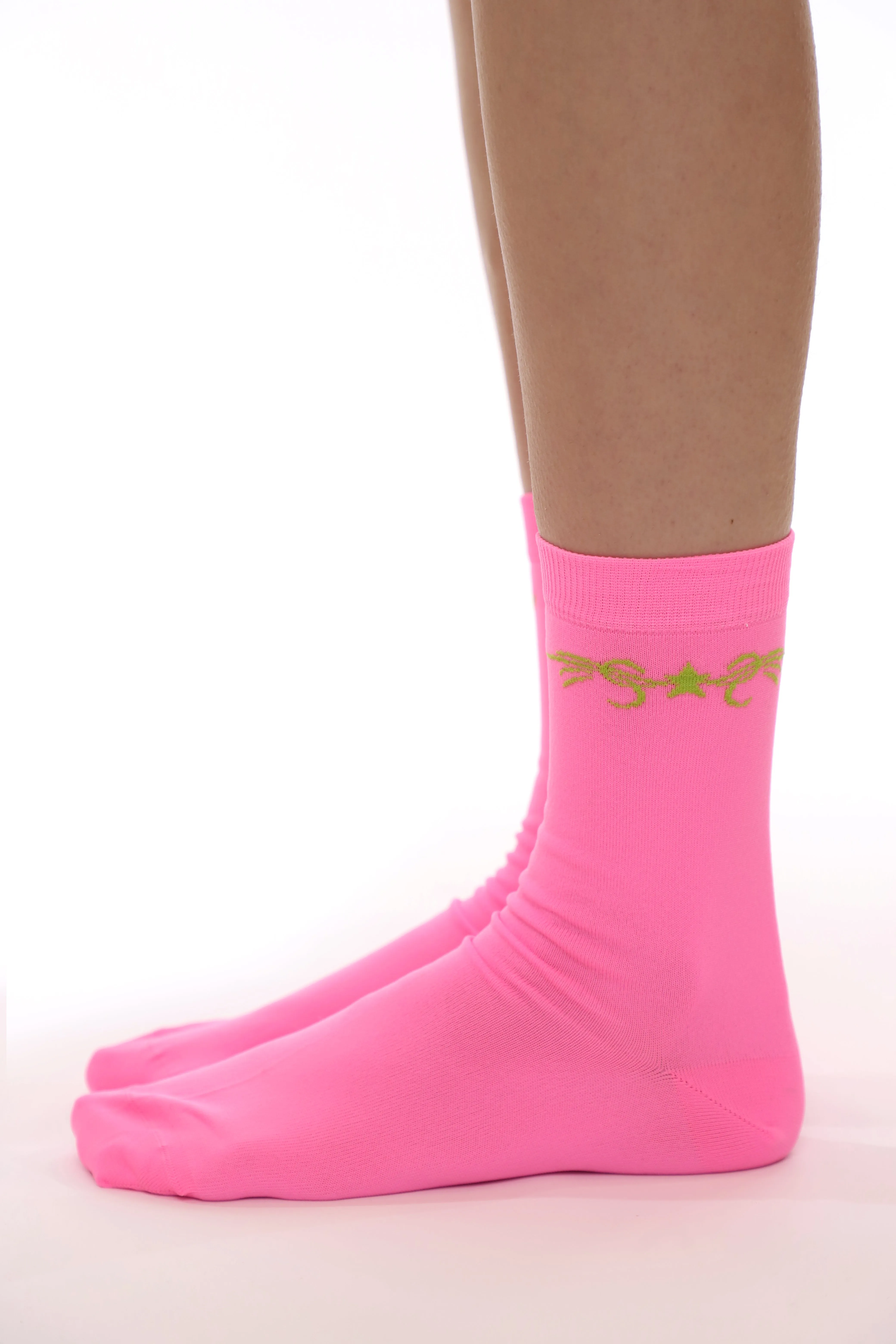 TATTOO SOCK IN NEON PINK sold by Sandy Liang product image thumbnail 3