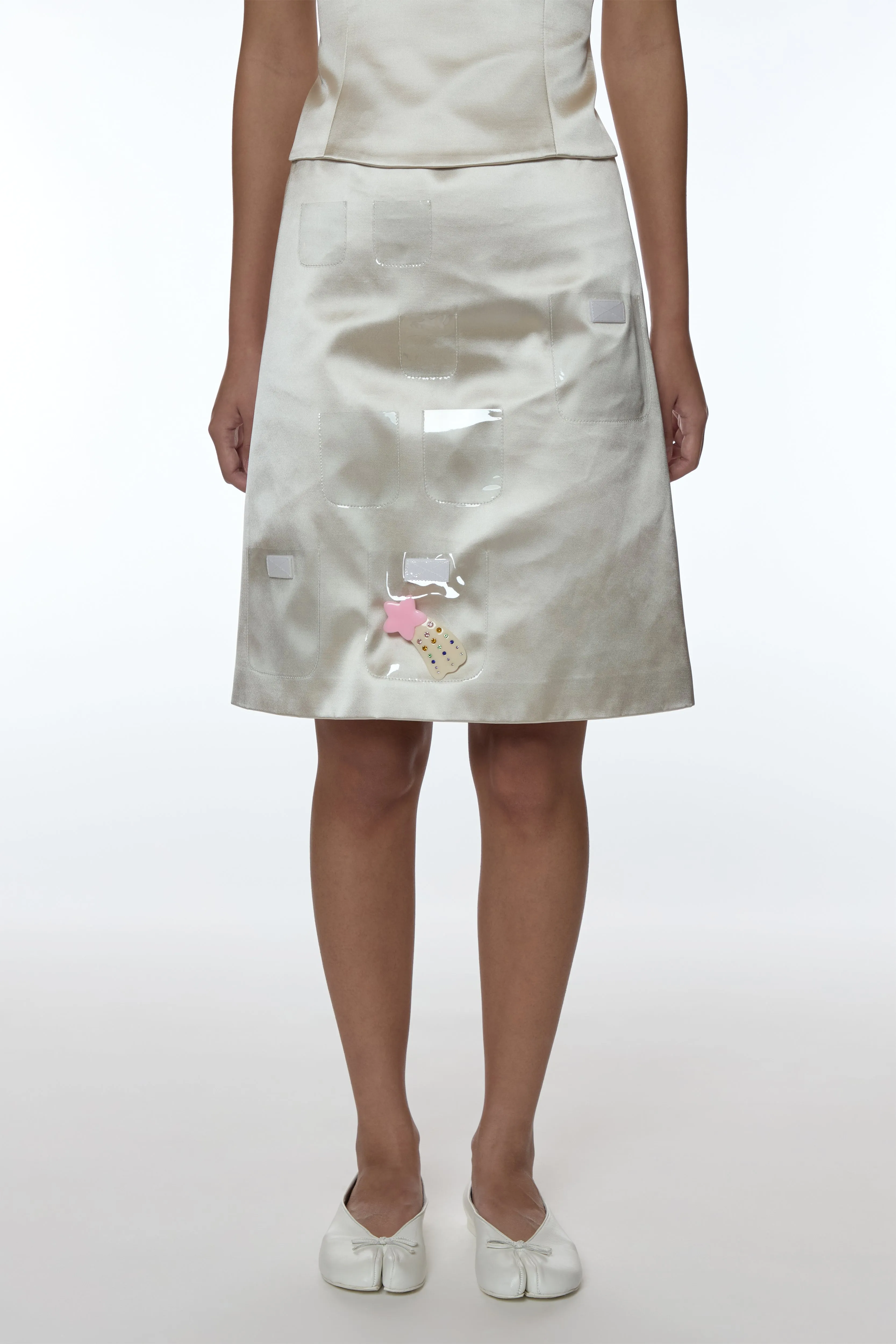 KEEPS SKIRT IN CHAMPAGNE SATIN sold by Sandy Liang product image thumbnail 2