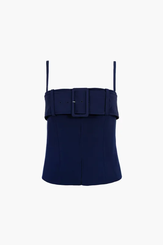 AHSOKA TOP IN NAVY made by Sandy Liang