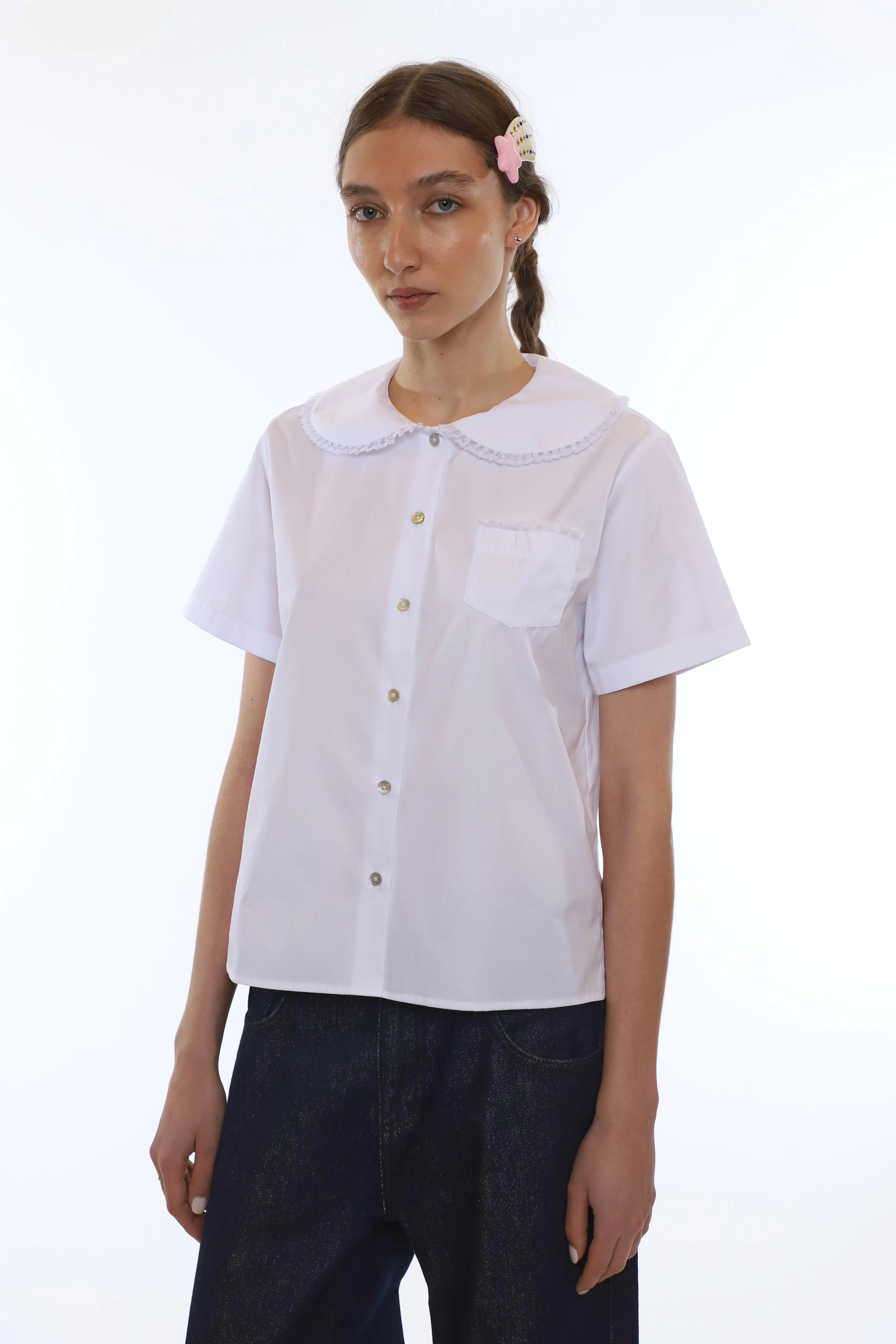 SPLITTER TOP IN WHITE sold by Sandy Liang product image thumbnail 3