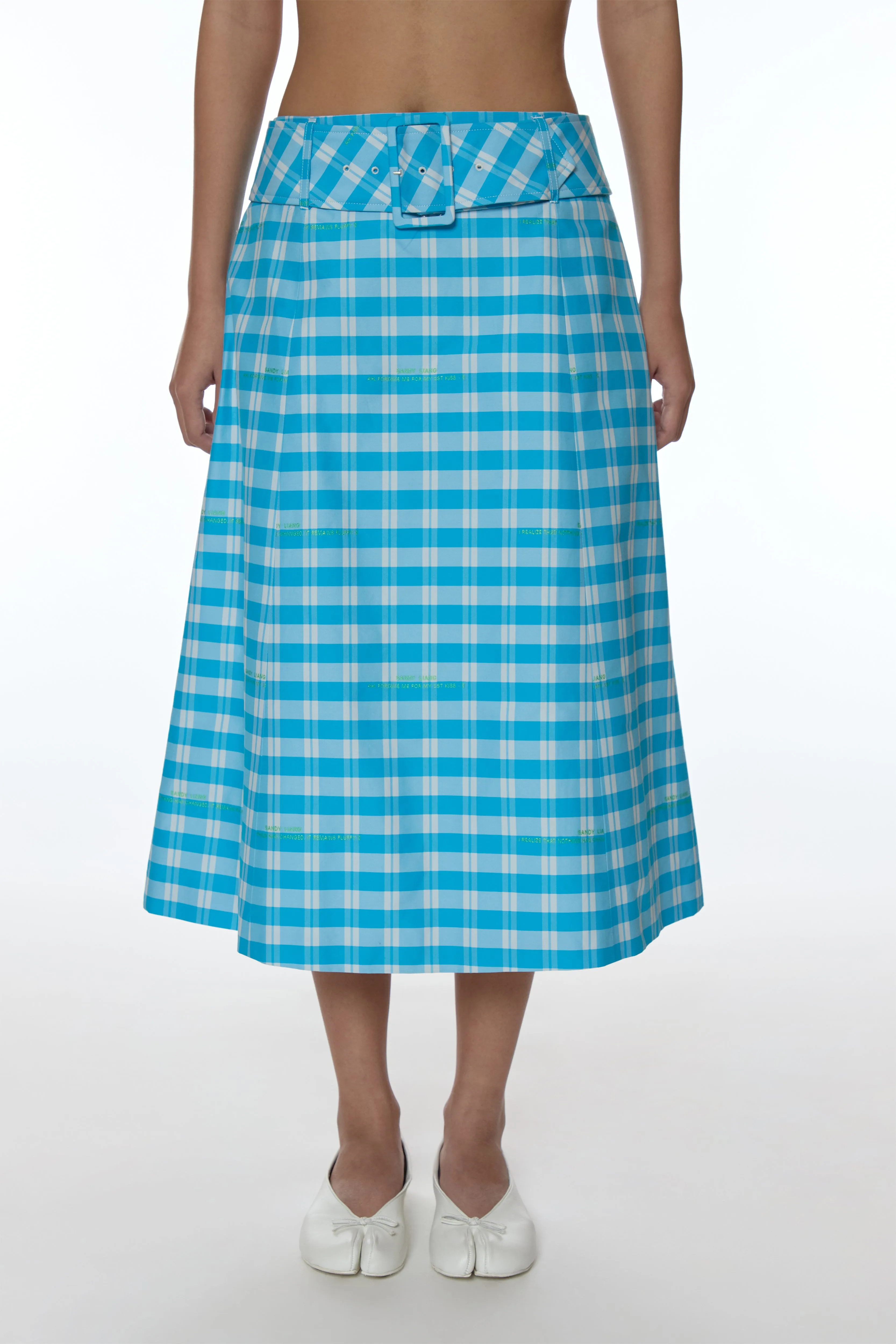 CLIO SKIRT IN CERULEAN PLAID sold by Sandy Liang product image thumbnail 3