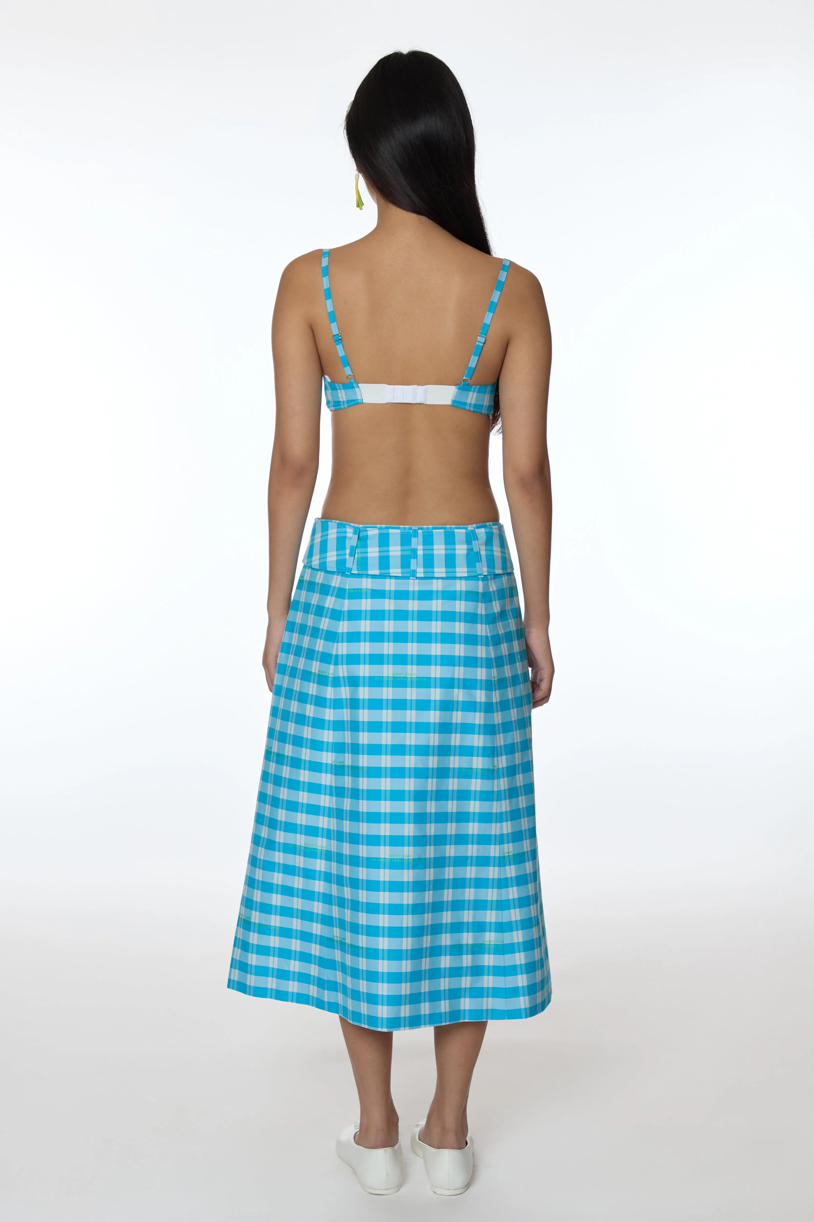 CLIO SKIRT IN CERULEAN PLAID sold by Sandy Liang product image thumbnail 4
