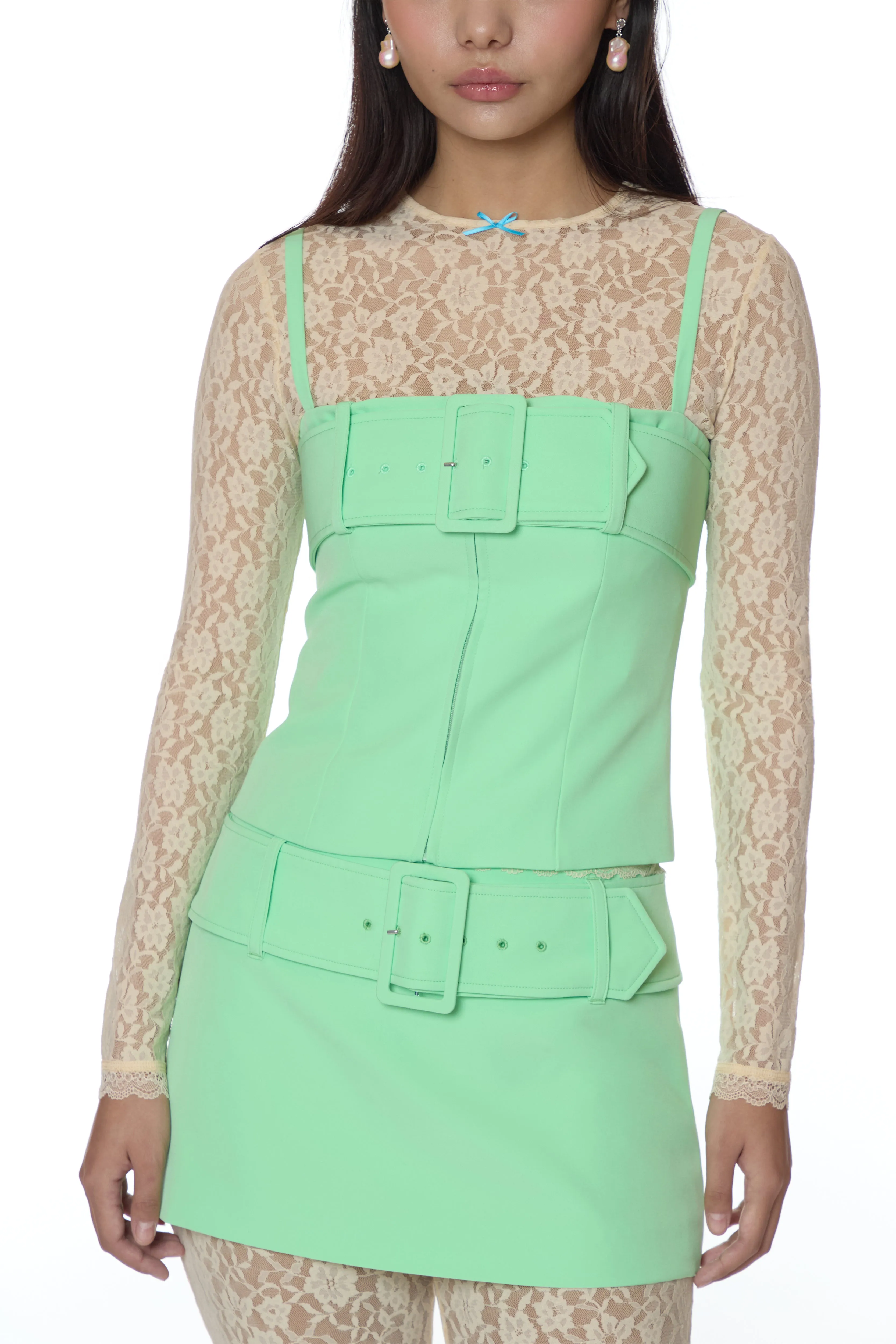 COHO SKIRT IN MINT sold by Sandy Liang product image thumbnail 5