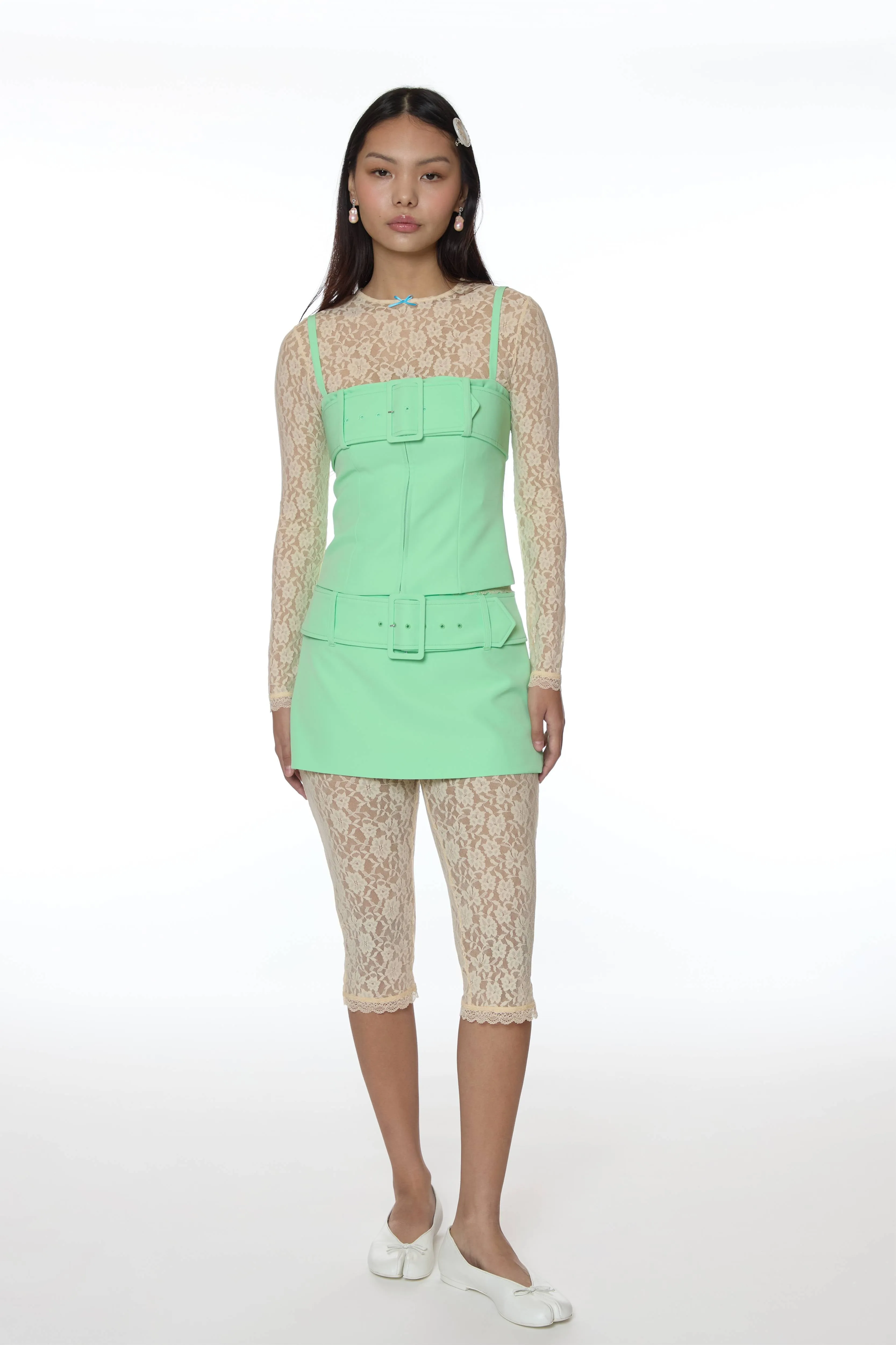 COHO SKIRT IN MINT sold by Sandy Liang product image thumbnail 2