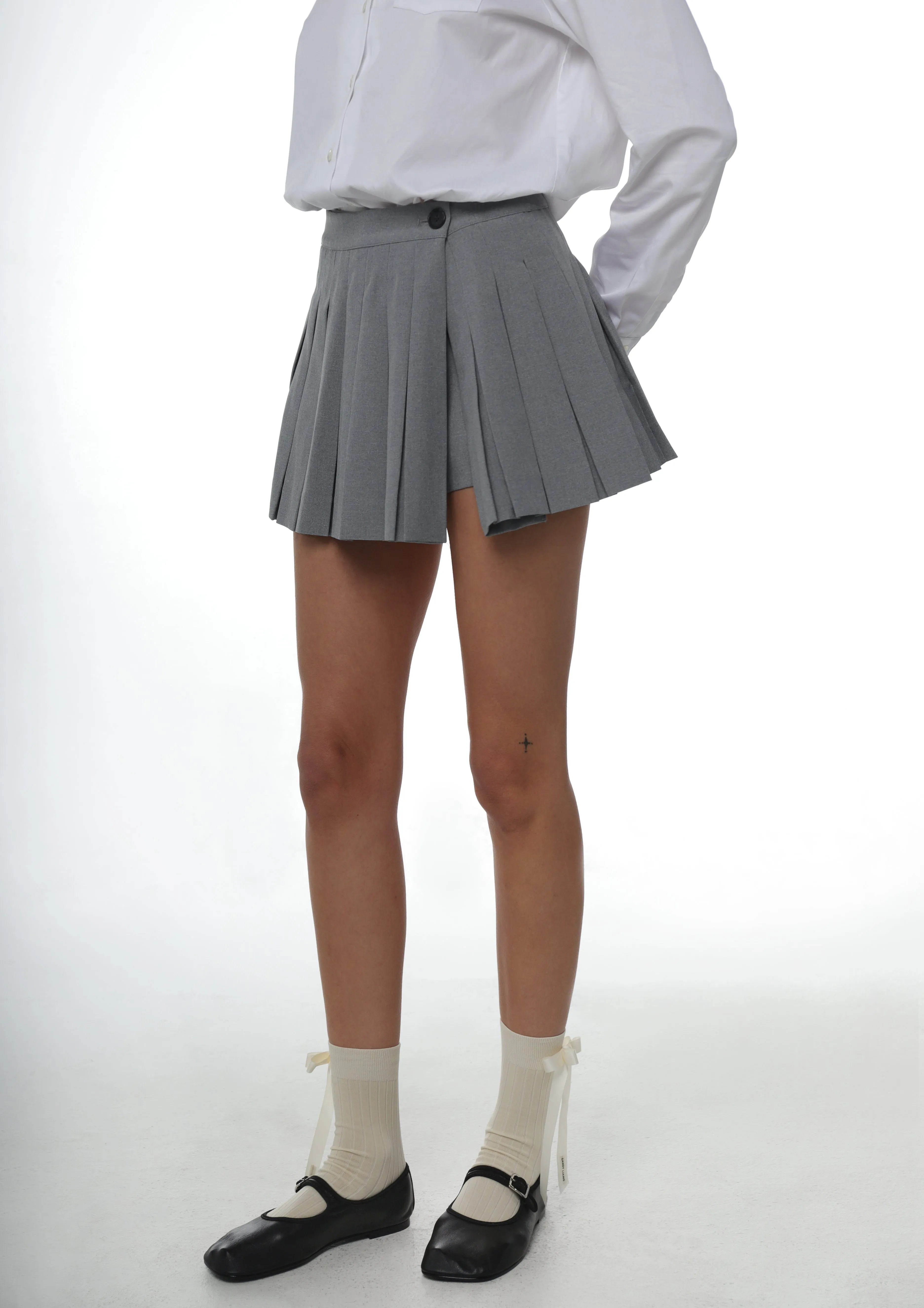 PARIS SKORT IN GREY sold by Sandy Liang product image thumbnail 3