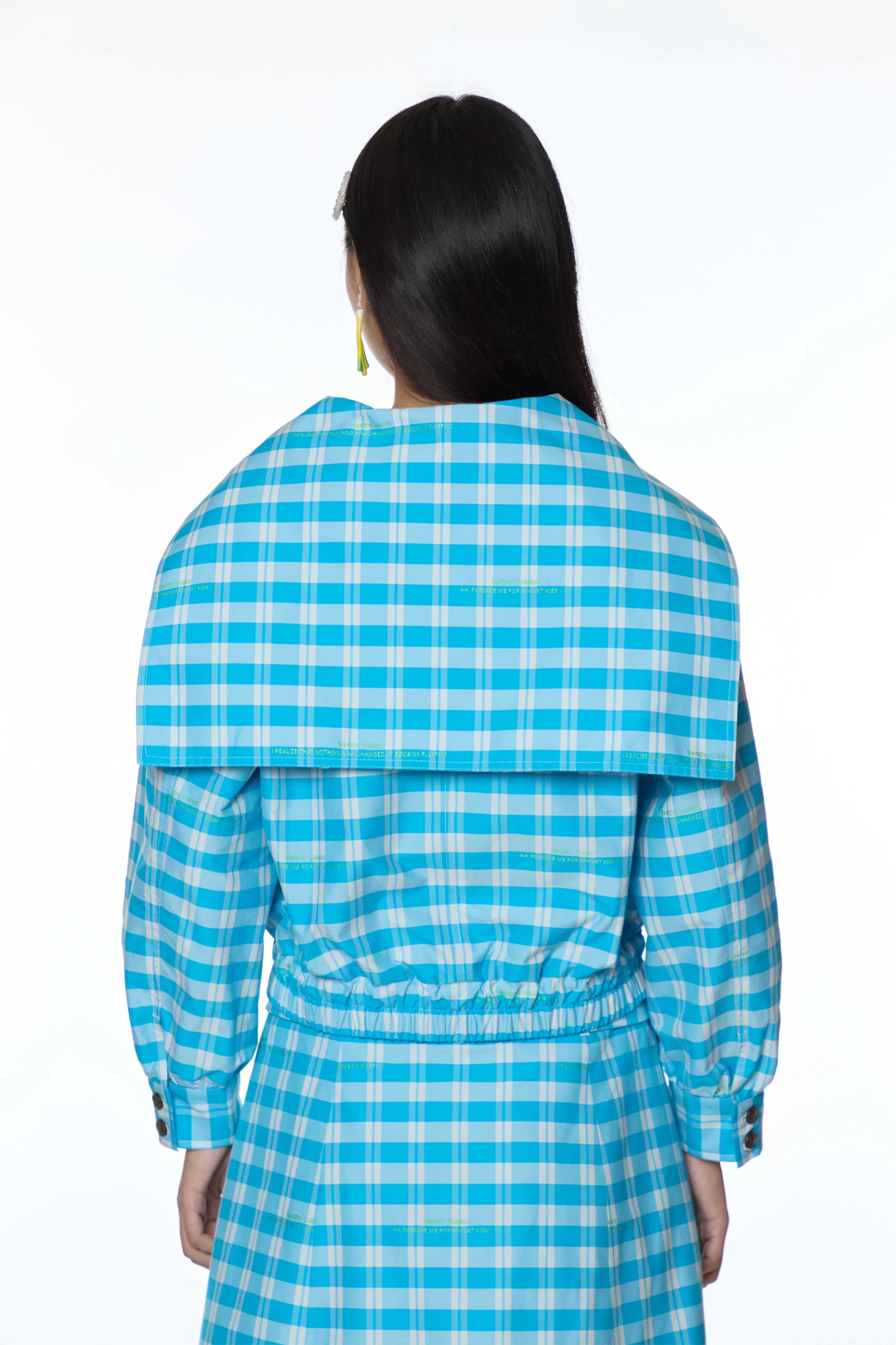 FARRO JACKET IN CERULEAN PLAID sold by Sandy Liang product image thumbnail 5
