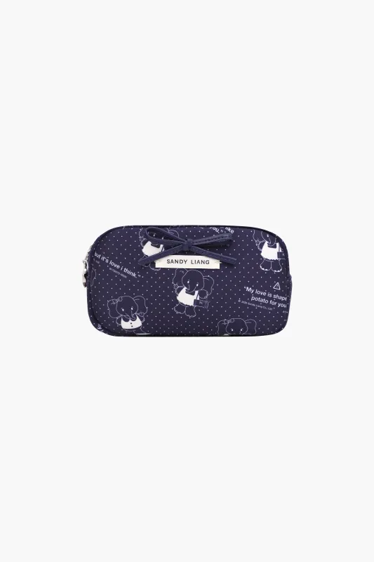 SMOL POUCH IN NAVY ELEPHANT made by Sandy Liang