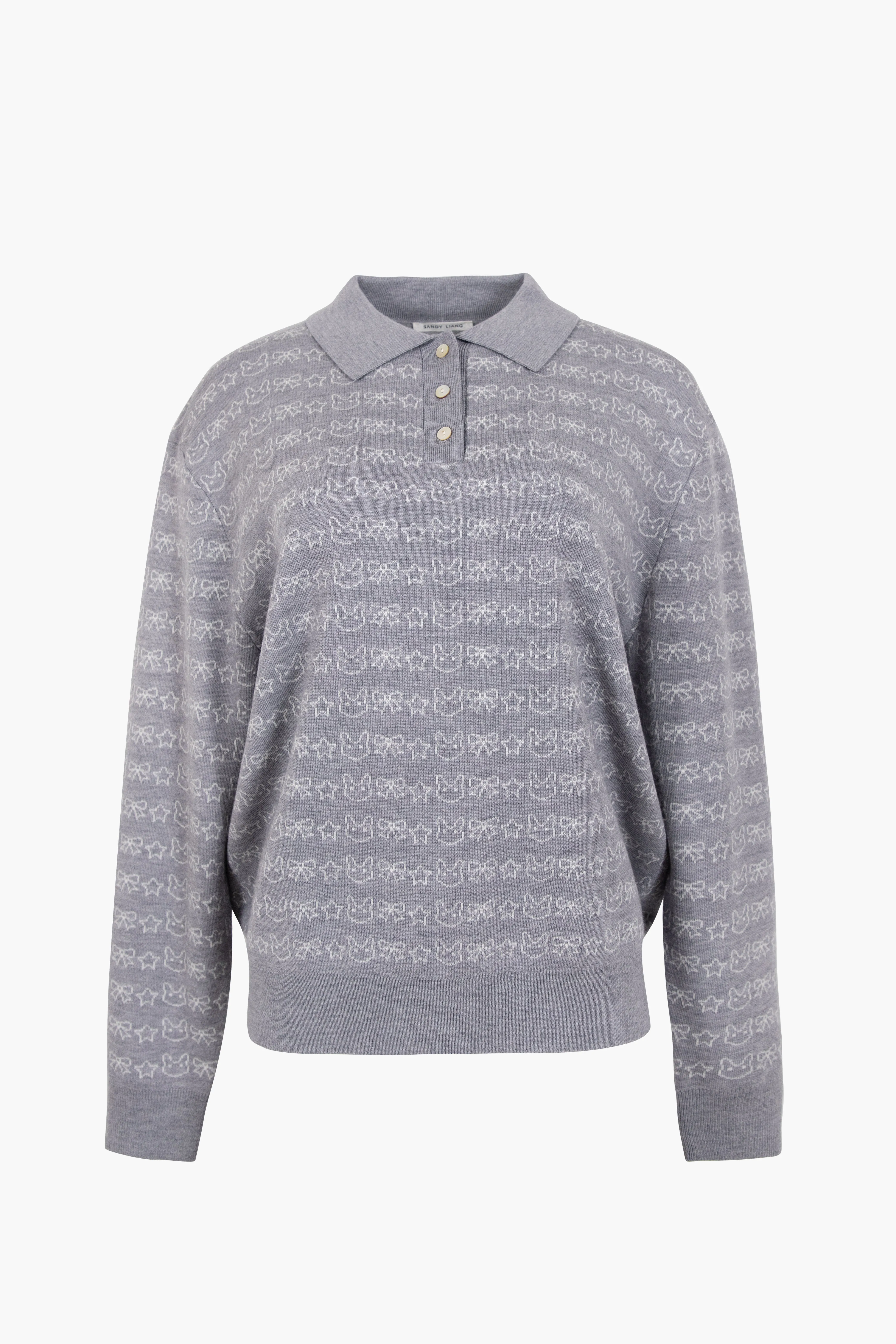 WOODS SWEATER IN GREY WASHI BUNNY sold by Sandy Liang