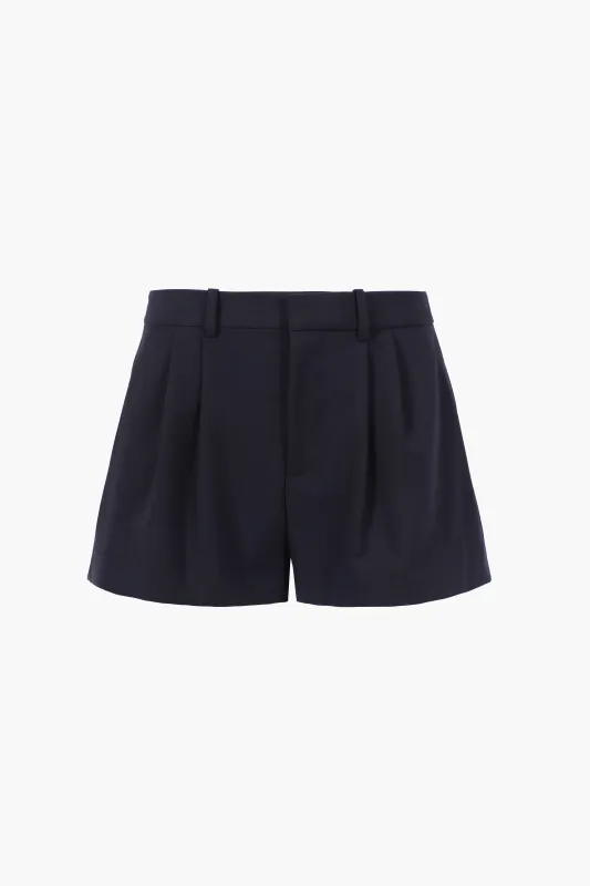 SAGO SHORTS IN NAVY made by Sandy Liang
