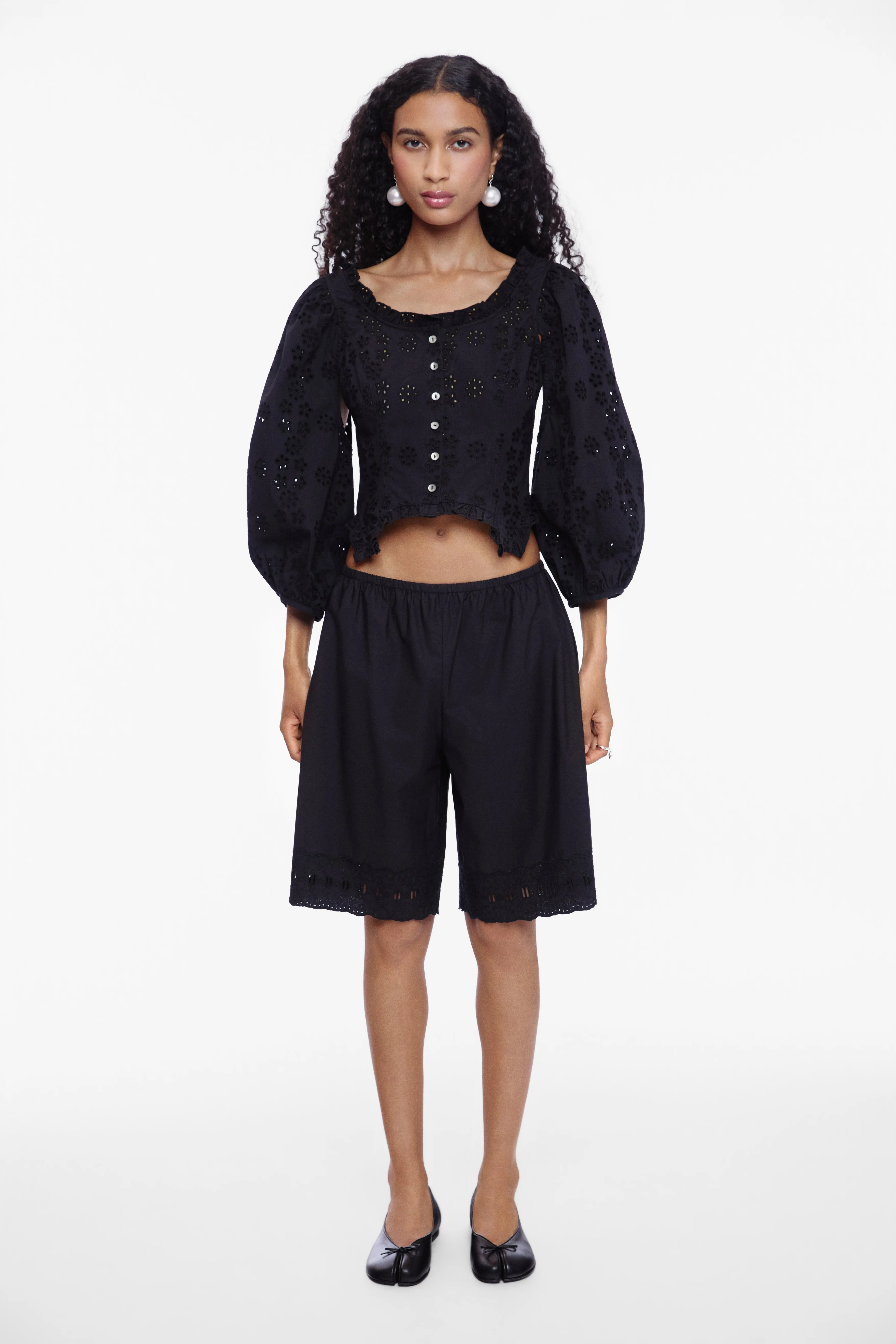 PEPITA SHORTS IN BLACK sold by Sandy Liang product image thumbnail 2