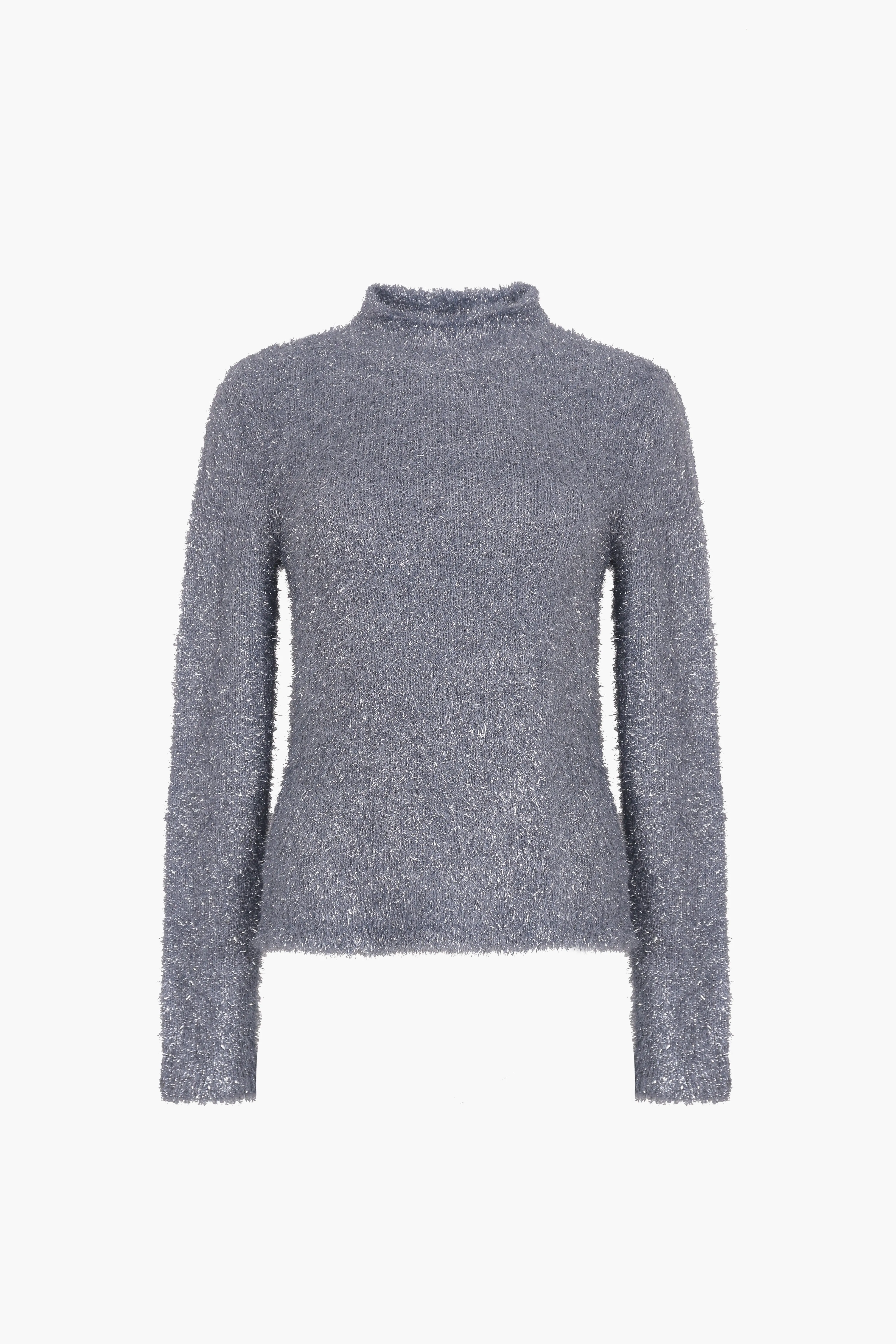 CURIO SWEATER IN ICE BLUE TINSEL sold by Sandy Liang