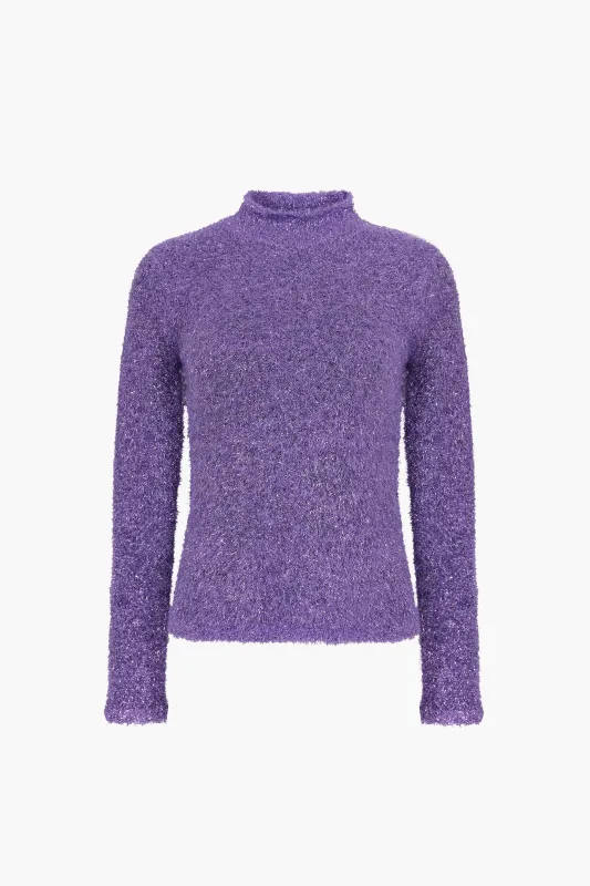 CURIO SWEATER IN PURPLE TINSEL made by Sandy Liang