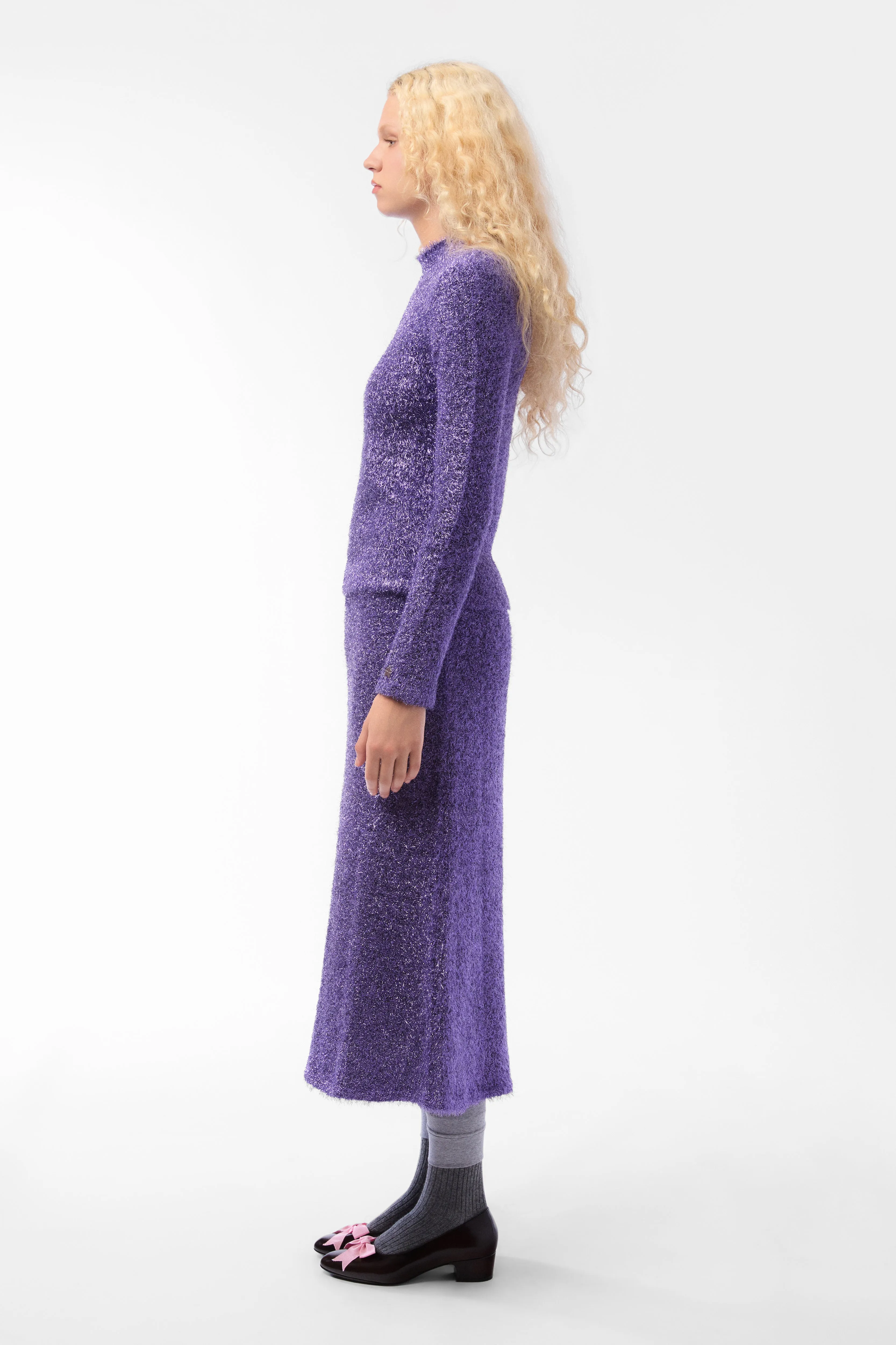 CURIO SWEATER IN PURPLE TINSEL sold by Sandy Liang product image thumbnail 3