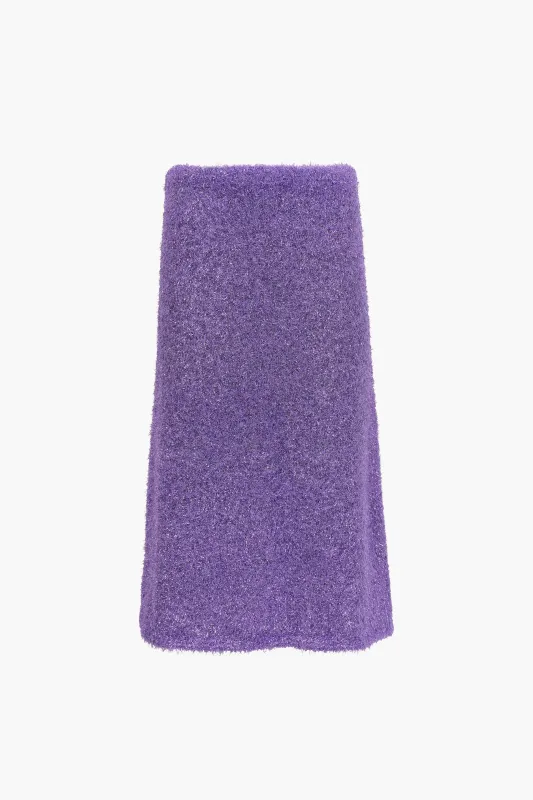GREENWICH KNIT SKIRT IN PURPLE TINSEL made by Sandy Liang