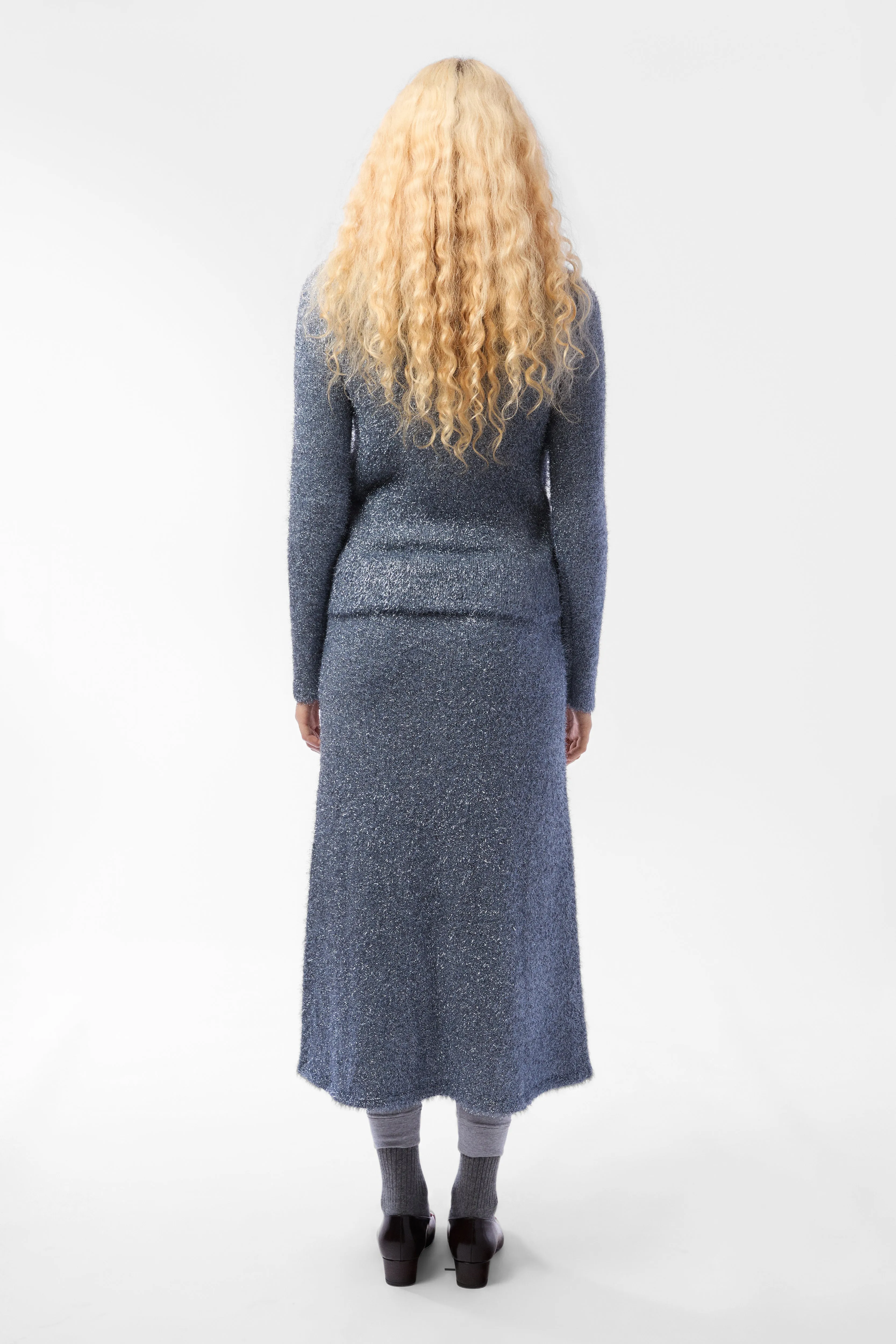 GREENWICH KNIT SKIRT IN ICE BLUE TINSEL sold by Sandy Liang product image thumbnail 3