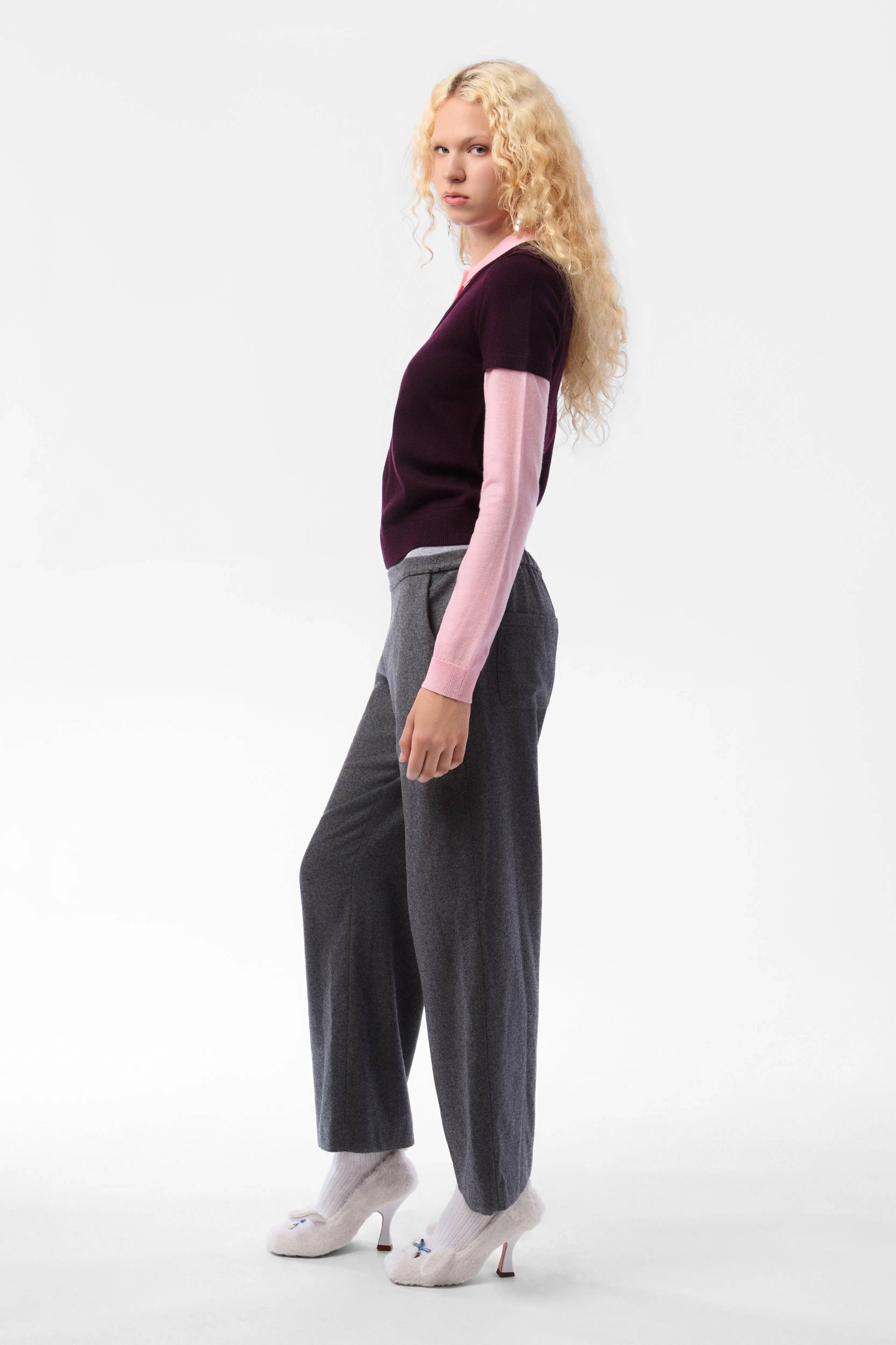 LOTTIE SWEATER IN BURGUNDY PINK sold by Sandy Liang product image thumbnail 4