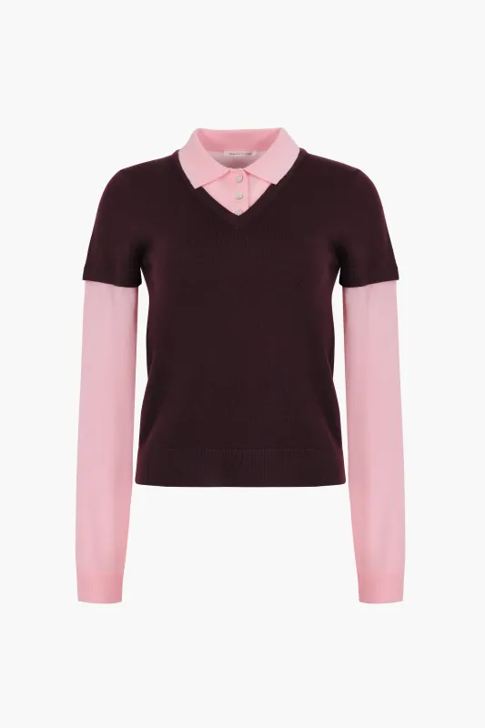 LOTTIE SWEATER IN BURGUNDY PINK made by Sandy Liang
