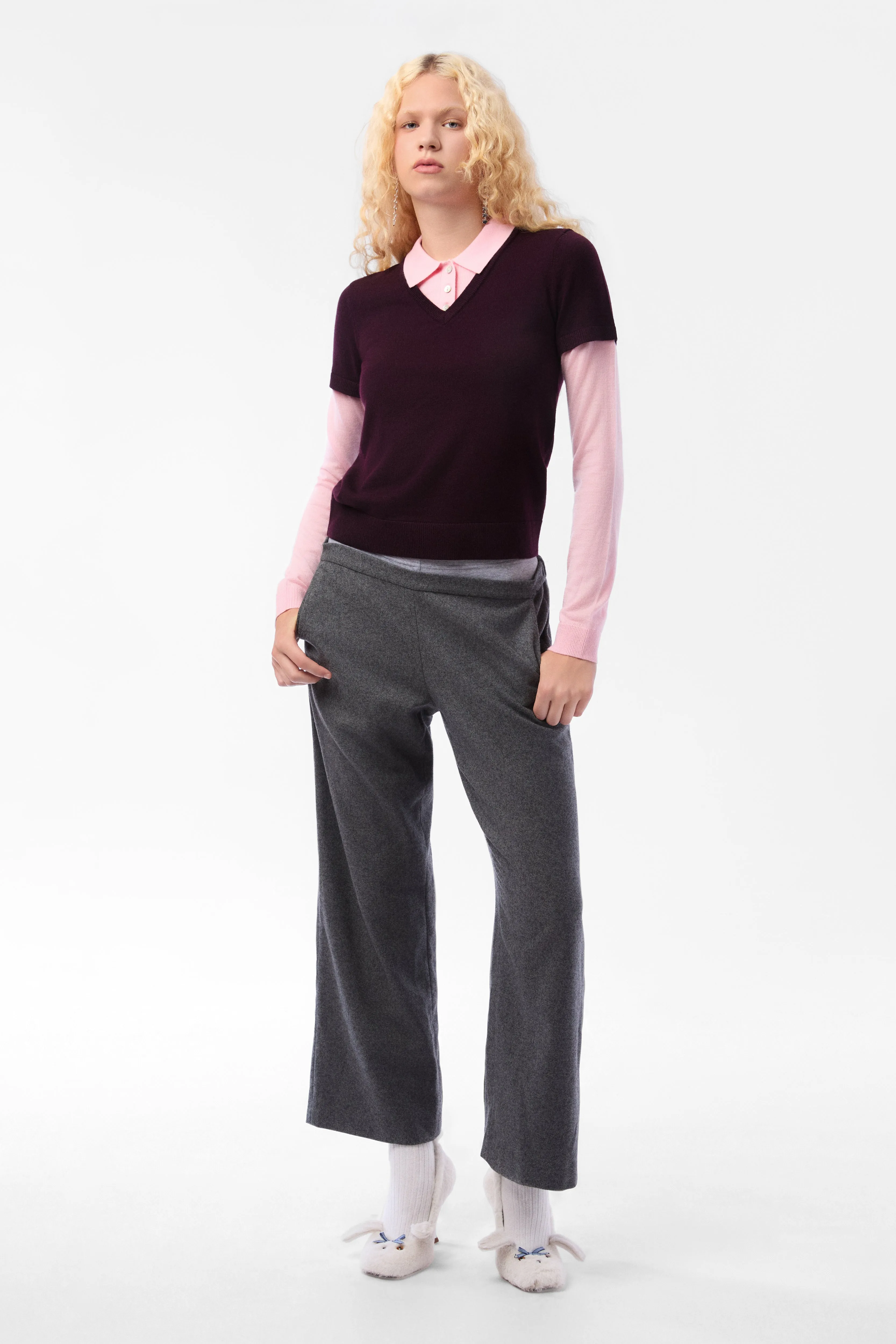 LOTTIE SWEATER IN BURGUNDY PINK sold by Sandy Liang product image thumbnail 2