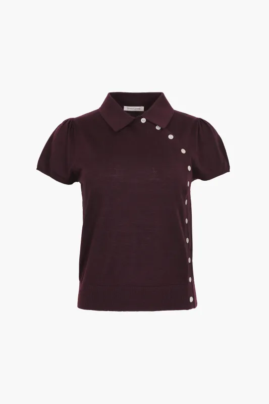 BIRDIE SWEATER IN BURGUNDY made by Sandy Liang