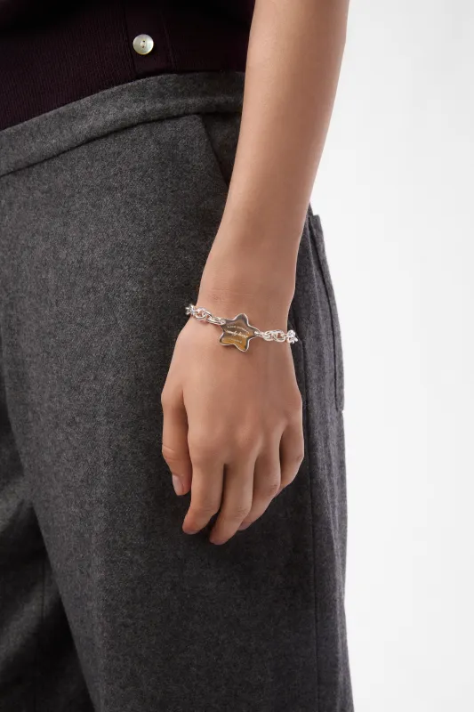 STAR CHARM BRACELET IN MATTE SILVER made by Sandy Liang