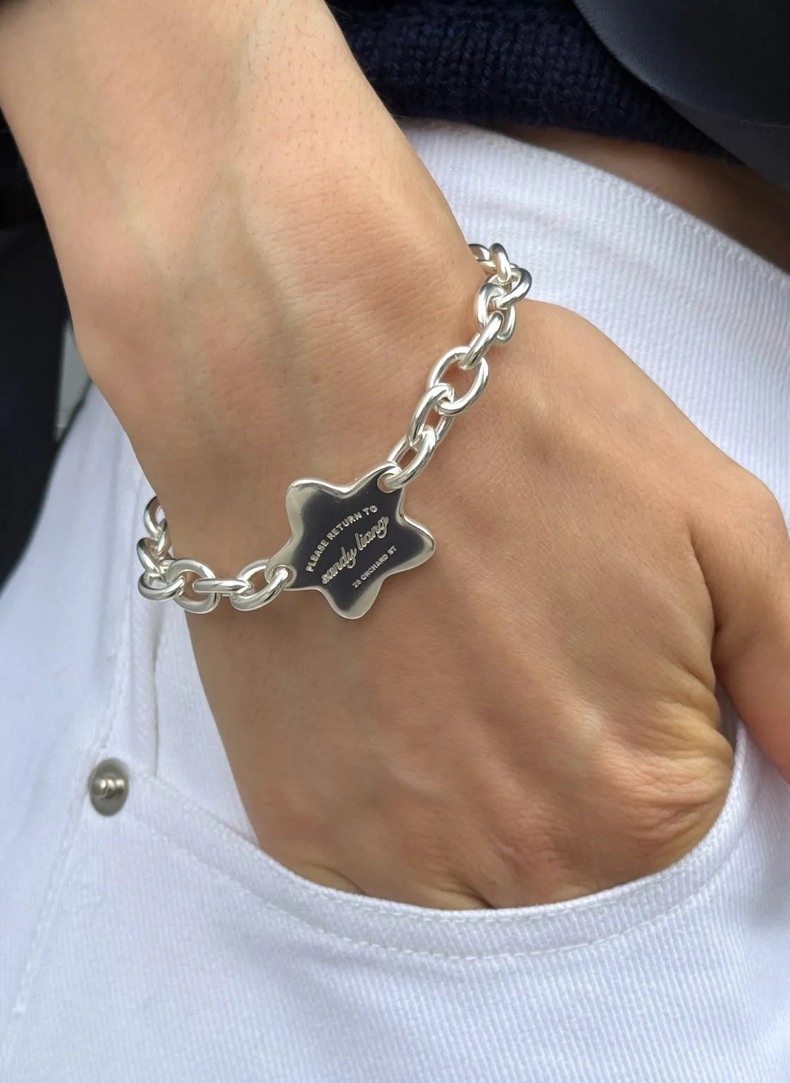 STAR CHARM BRACELET IN MATTE SILVER sold by Sandy Liang product image thumbnail 3