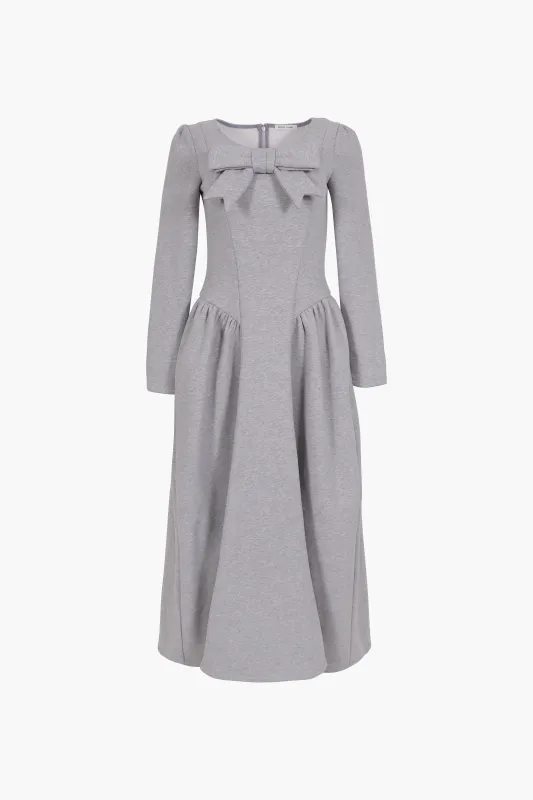 BRUSSELS DRESS IN HEATHER GREY made by Sandy Liang