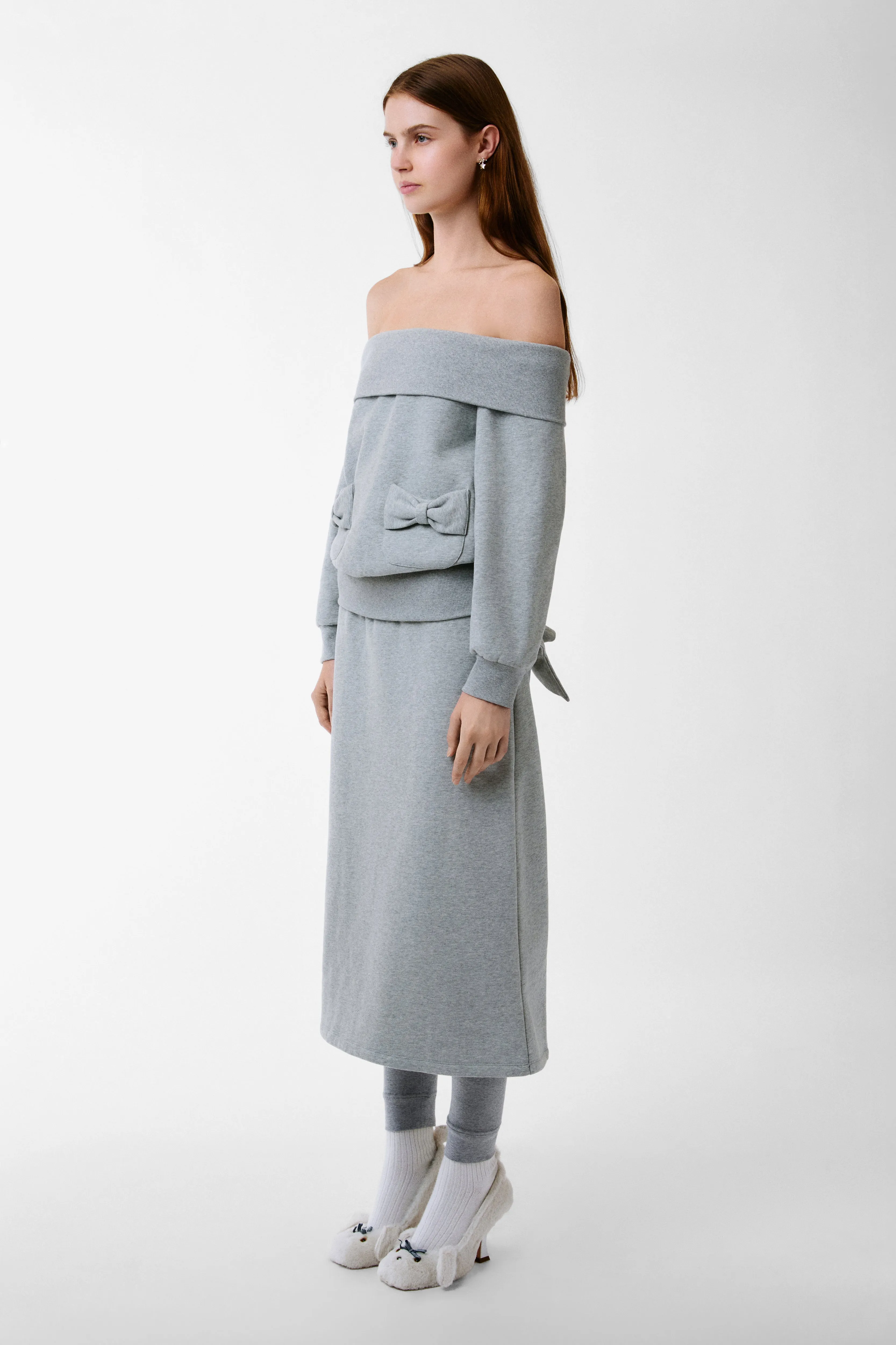 SHIBA SKIRT IN HEATHER GREY sold by Sandy Liang product image thumbnail 4