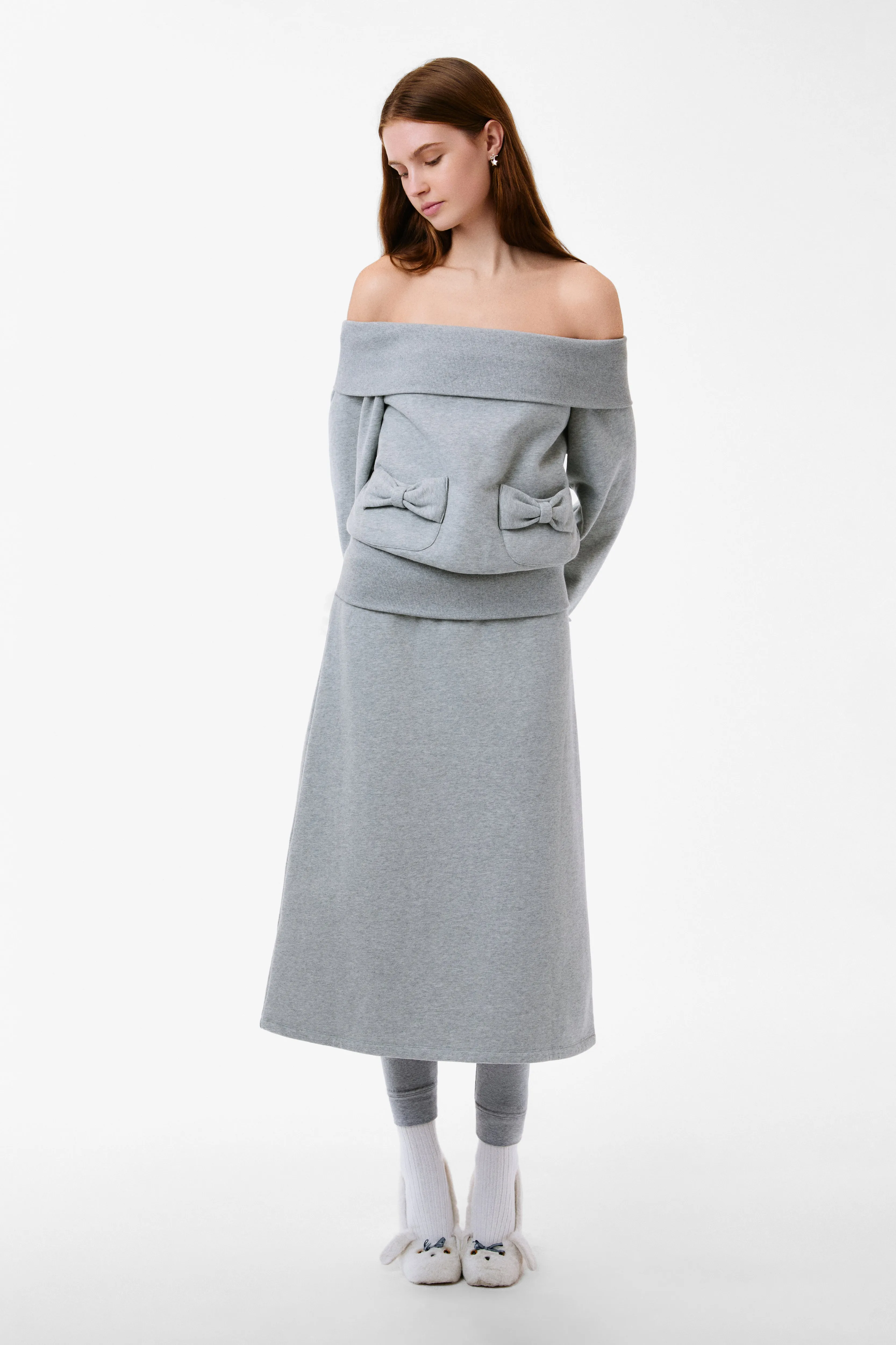 SHIBA SKIRT IN HEATHER GREY sold by Sandy Liang product image thumbnail 2
