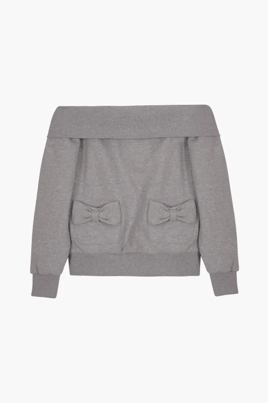 NESTON SWEATSHIRT IN HEATHER GREY made by Sandy Liang