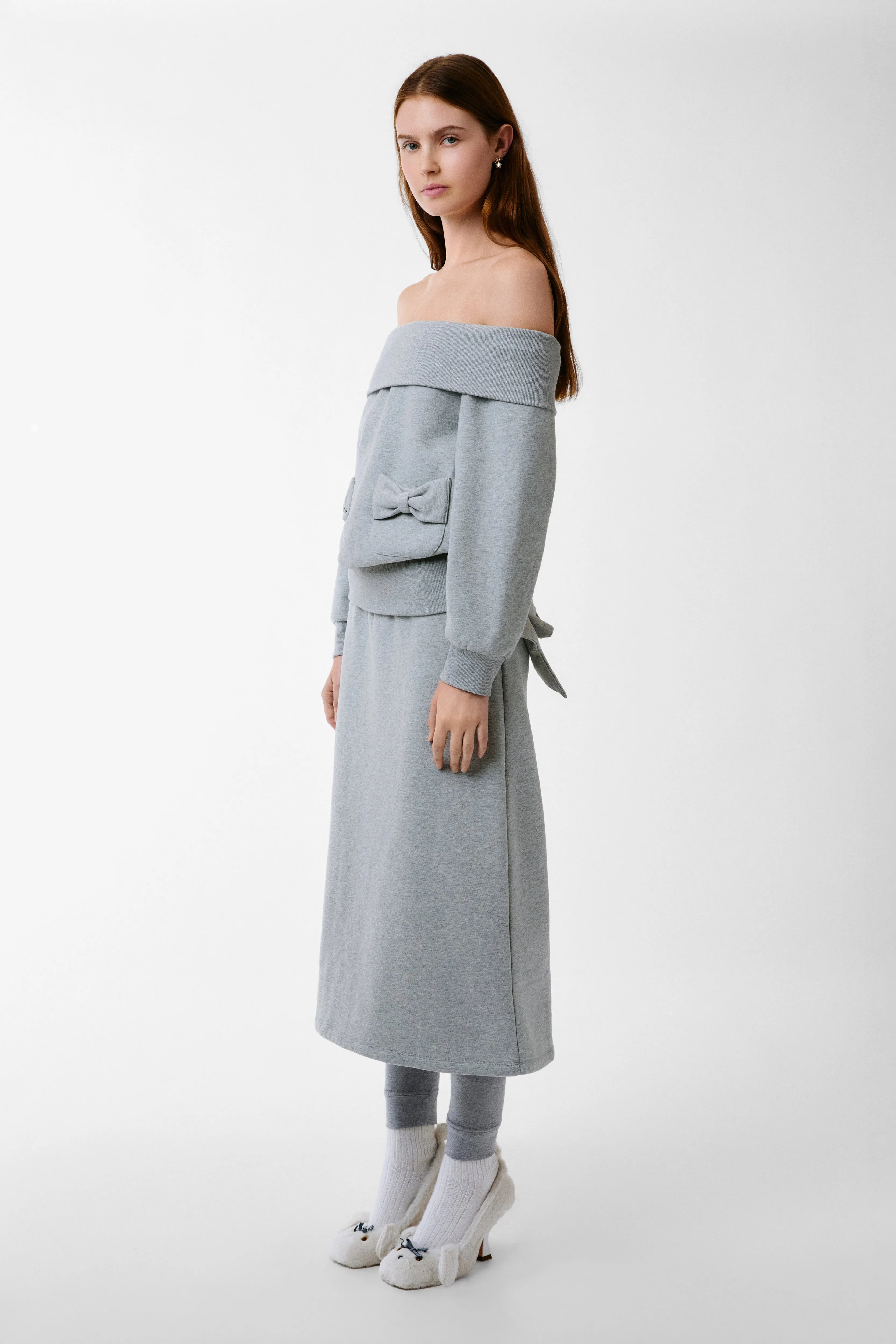 NESTON SWEATSHIRT IN HEATHER GREY sold by Sandy Liang product image thumbnail 3