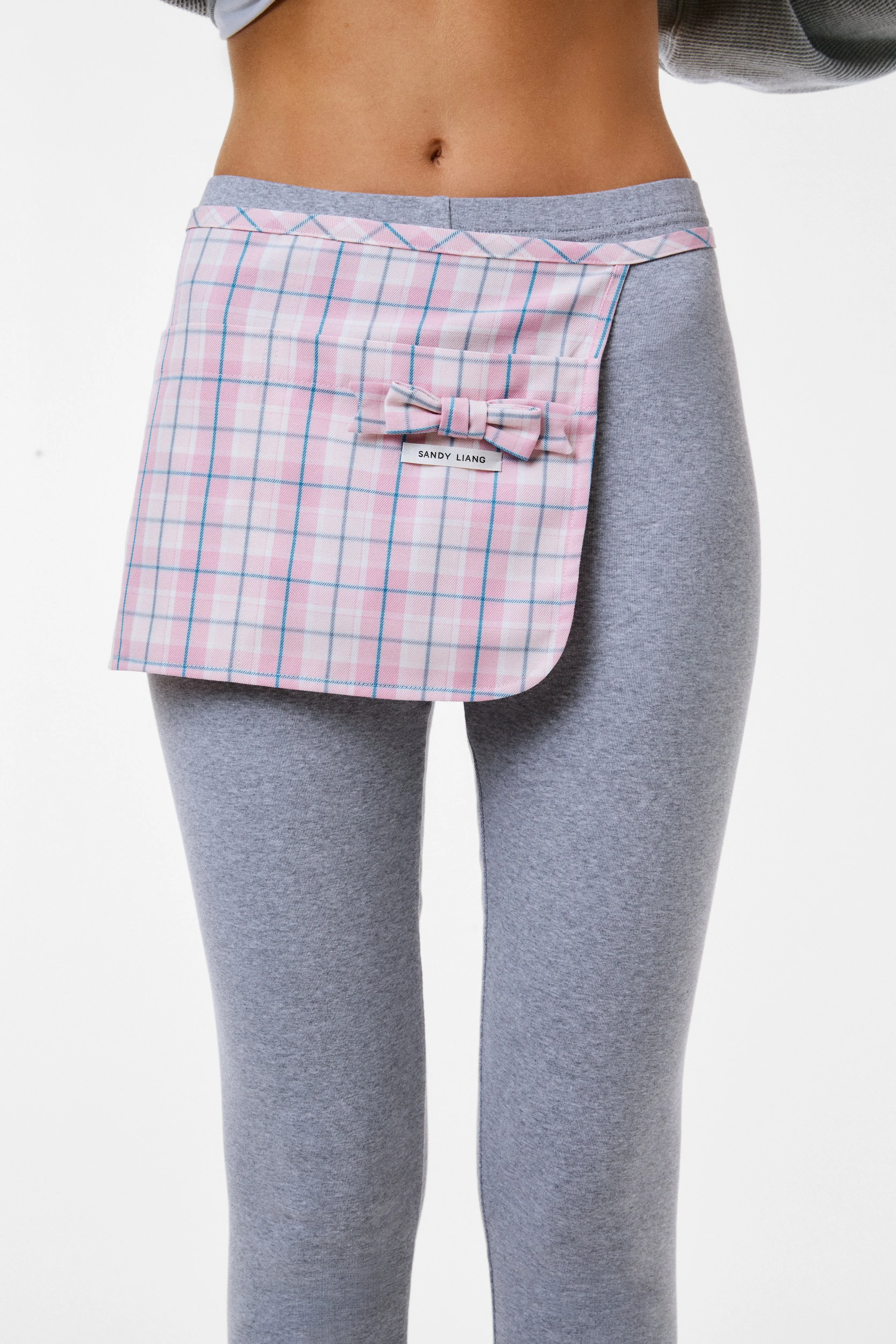 KIKI APRON IN PINK TARTAN sold by Sandy Liang product image thumbnail 2