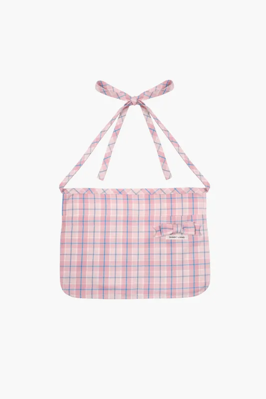 KIKI APRON IN PINK TARTAN made by Sandy Liang