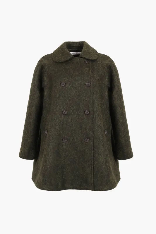 HUXLEY TRENCH IN MOSS GREEN made by Sandy Liang