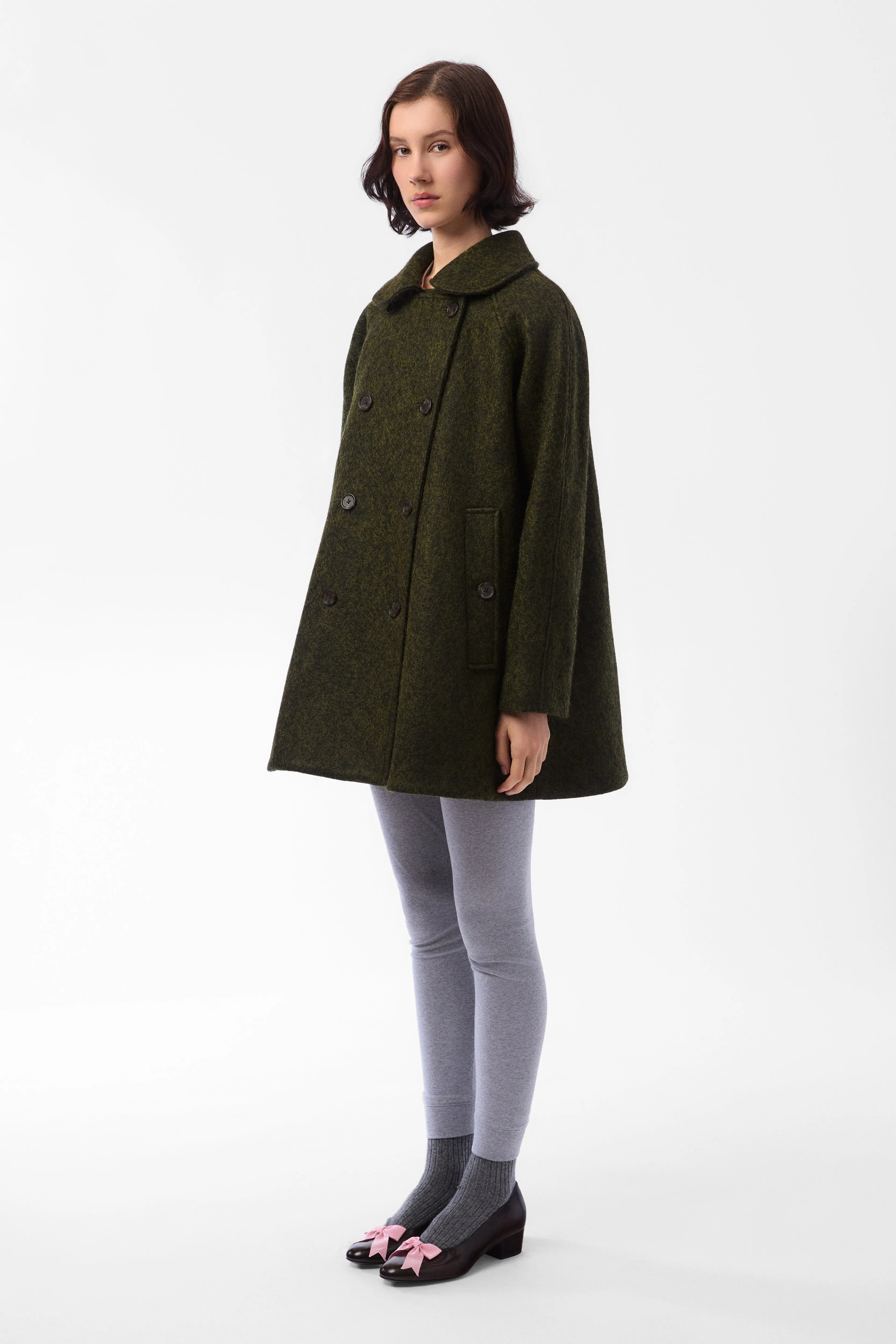 HUXLEY TRENCH IN MOSS GREEN sold by Sandy Liang product image thumbnail 3