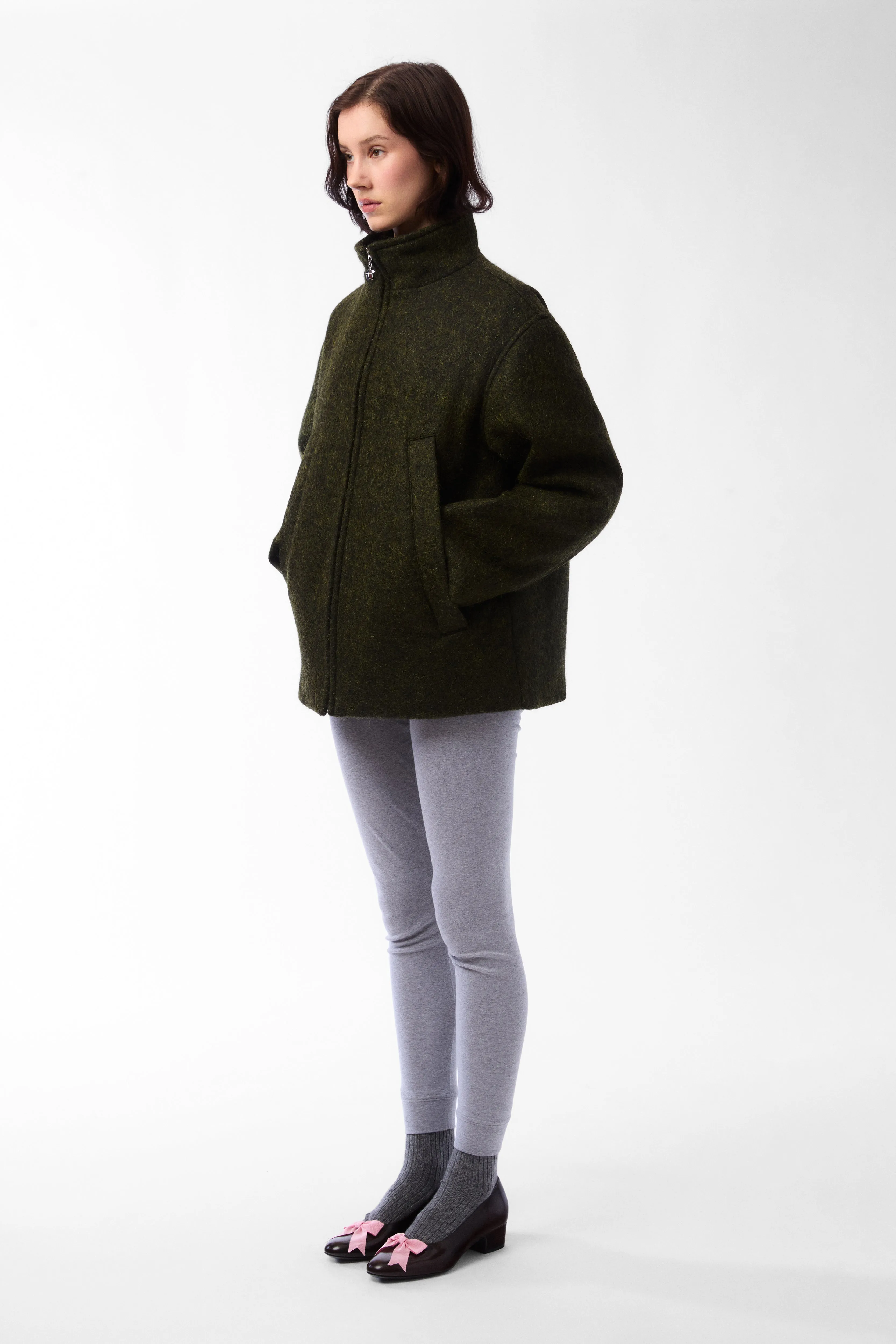 YAMA JACKET IN MOSS GREEN sold by Sandy Liang product image thumbnail 3