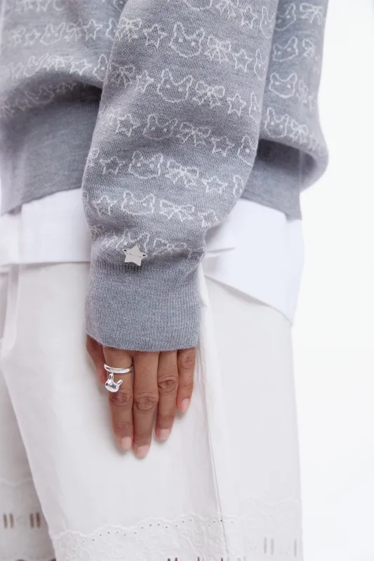 STERLING SILVER TERMINATOR DROPLET RING made by Sandy Liang