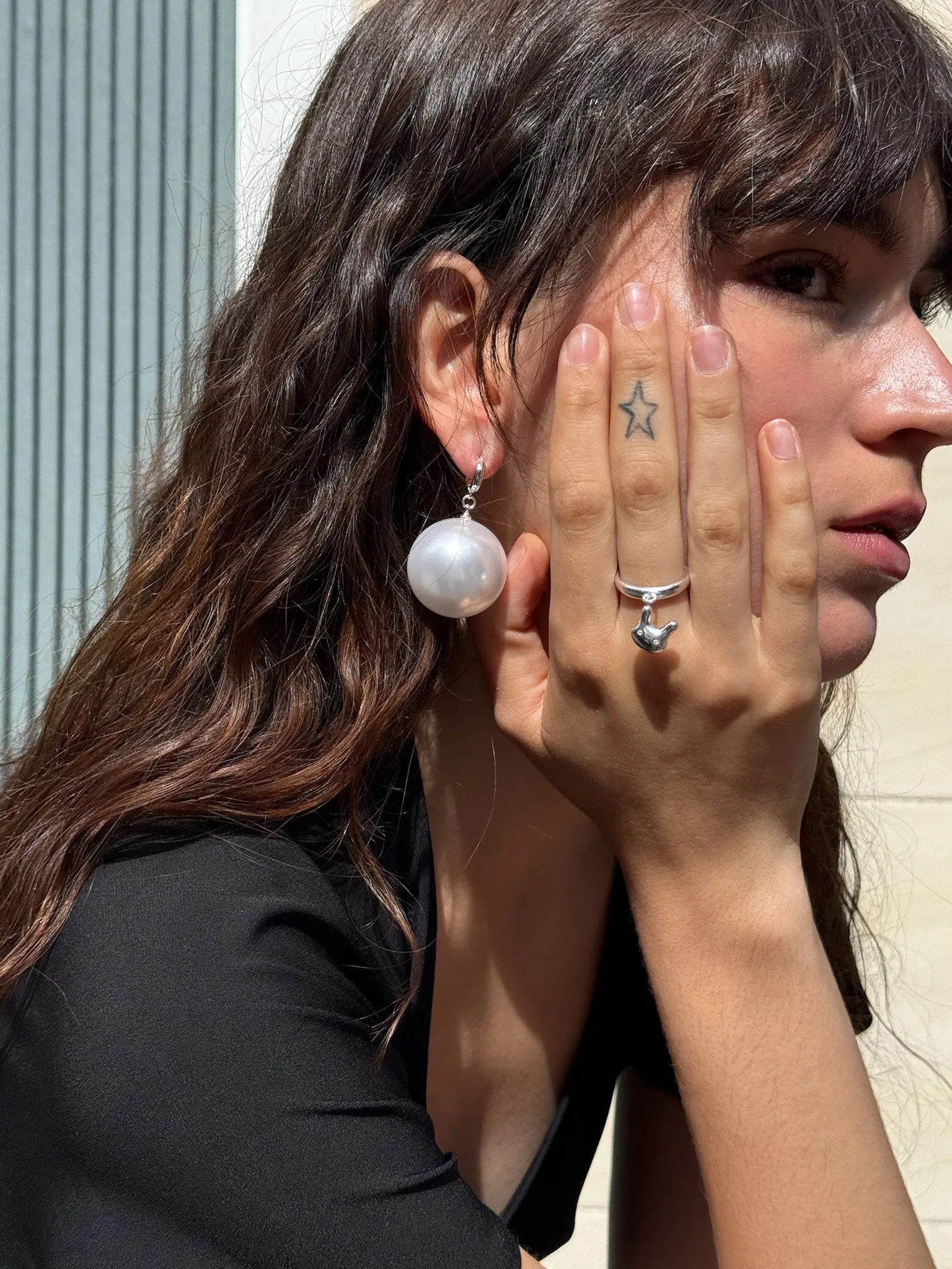 STERLING SILVER TERMINATOR DROPLET RING sold by Sandy Liang product image thumbnail 2