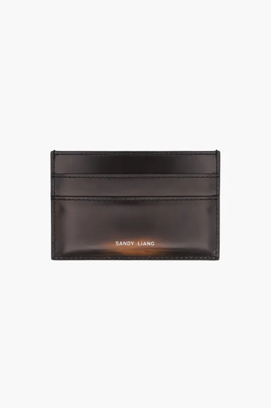 PRECIOUS CARD HOLDER IN BRUSHED BROWN SPAZZOLATO made by Sandy Liang