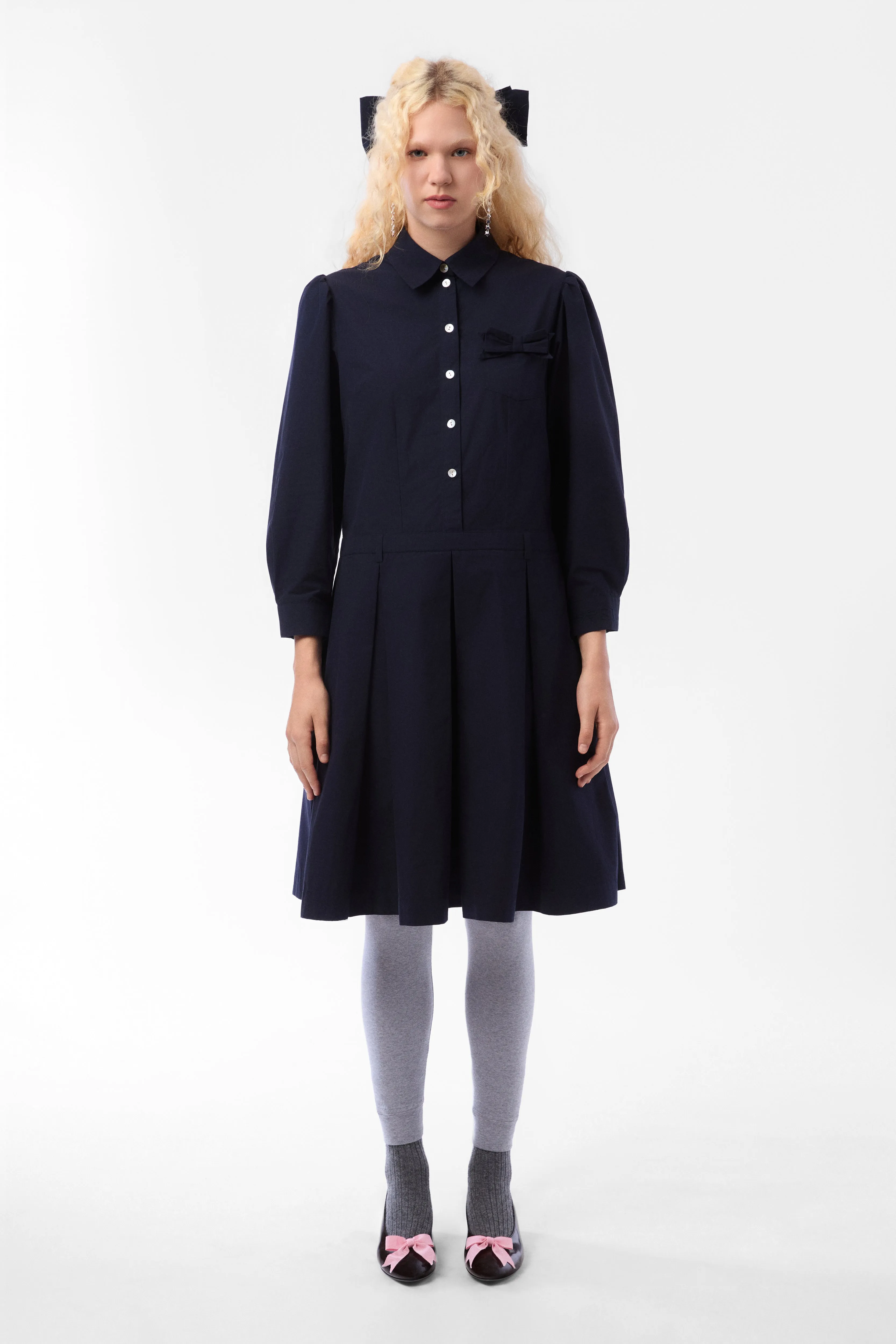 MURRAY DRESS IN DARK NAVY sold by Sandy Liang product image thumbnail 2
