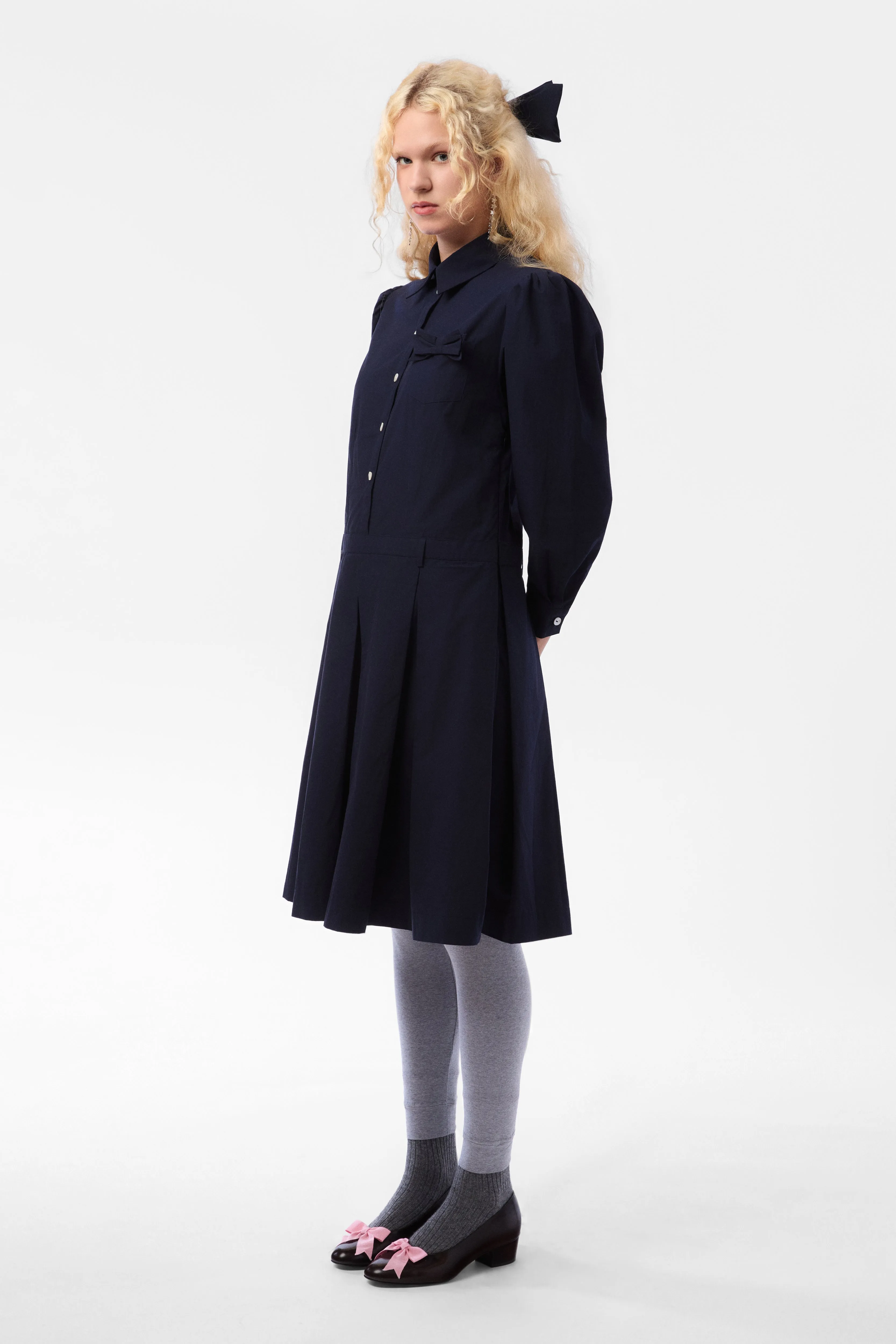 MURRAY DRESS IN DARK NAVY sold by Sandy Liang product image thumbnail 5